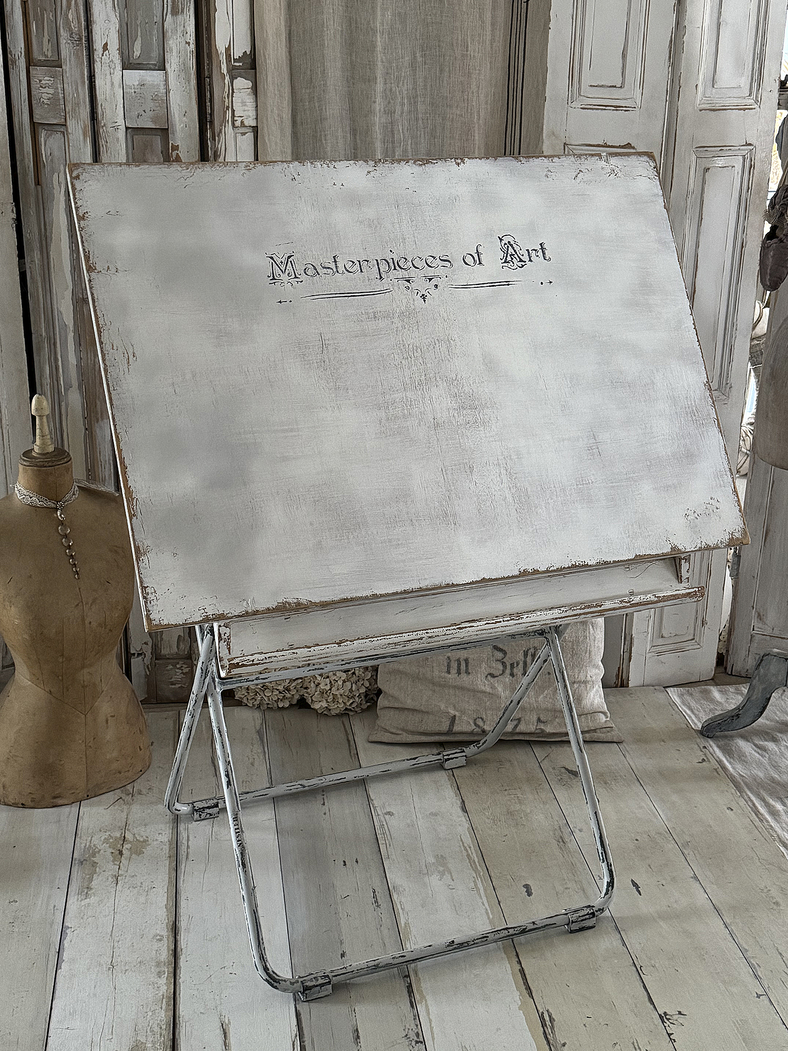 Alter Architekten-Tisch „Masterpieces of Art“***