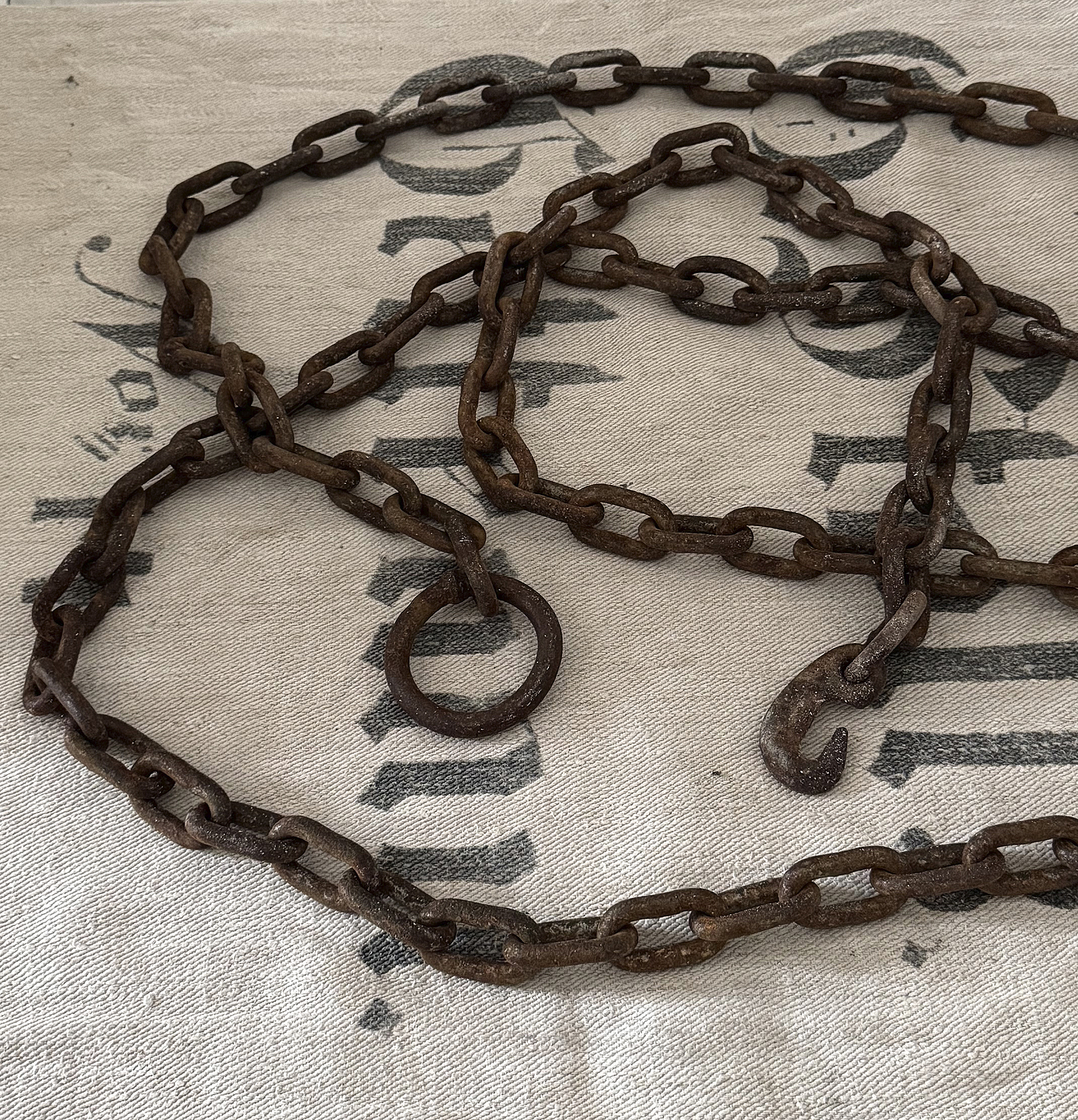 Alte Gliederkette 4,20 m | Natureisen | Originalpatina | Industrial Vintage***