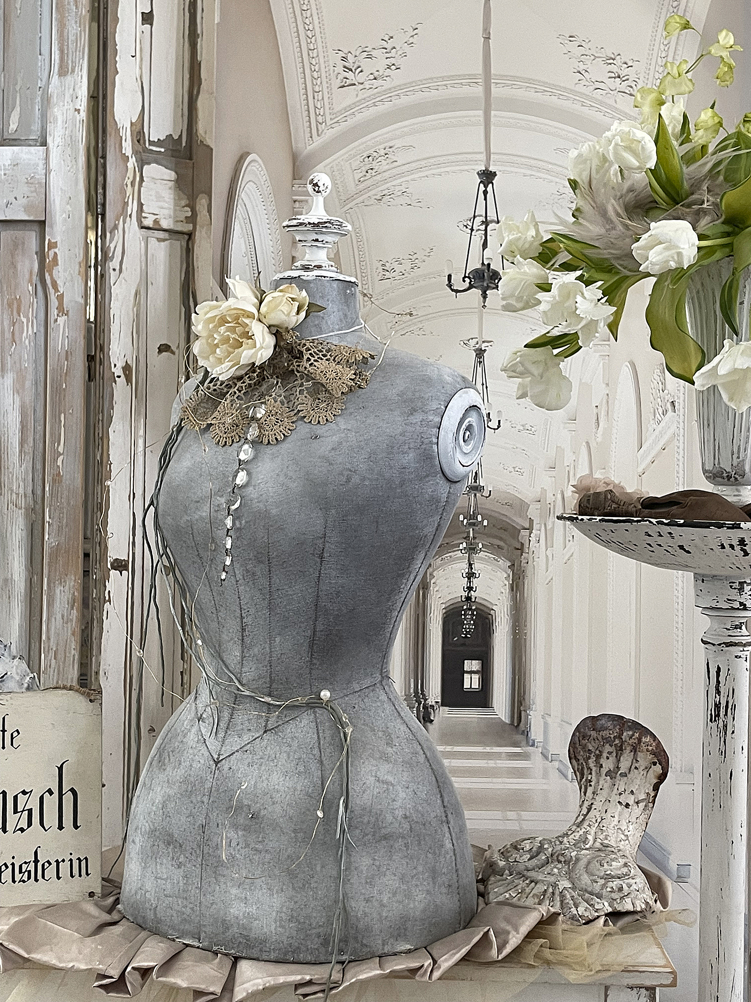 Antike Schneiderpuppe / Torso Wespentaille***