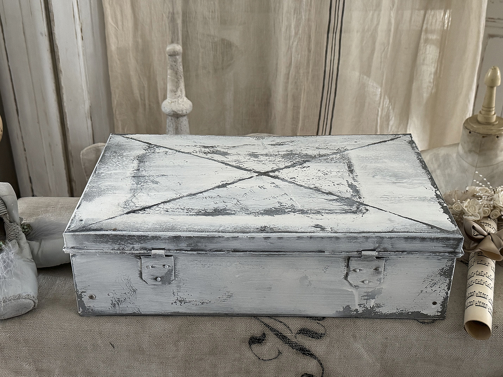  Alte wertige Klappkiste aus Zink***