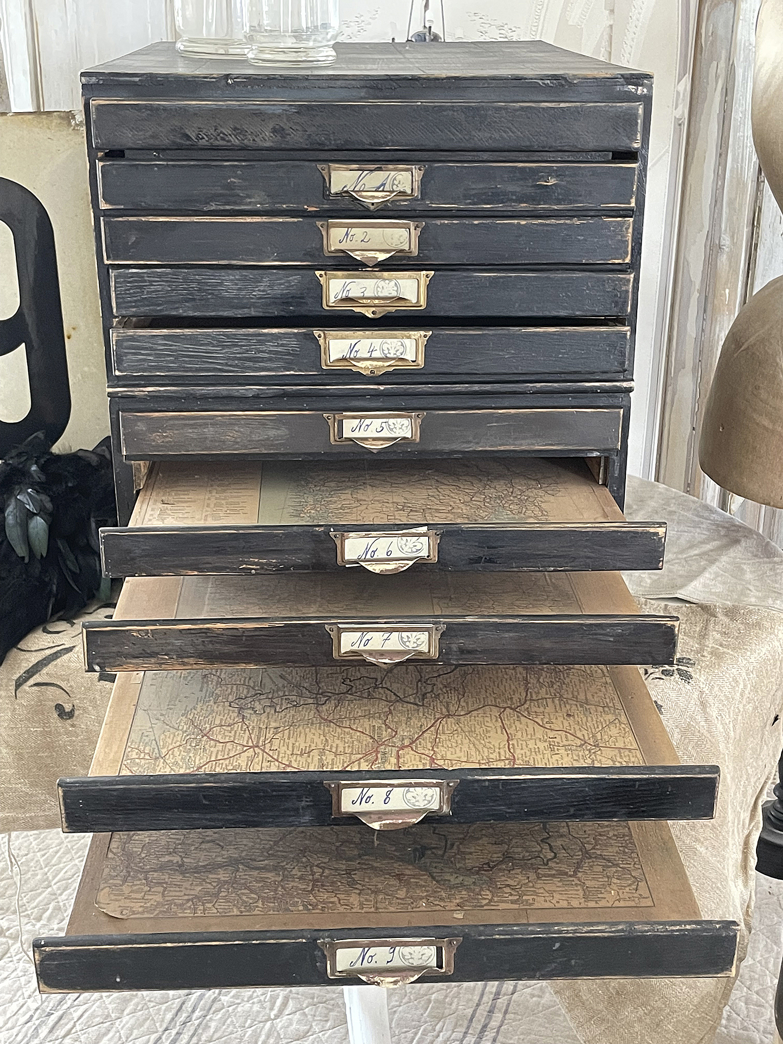 Antiker Planschrank Liebhaberstück***