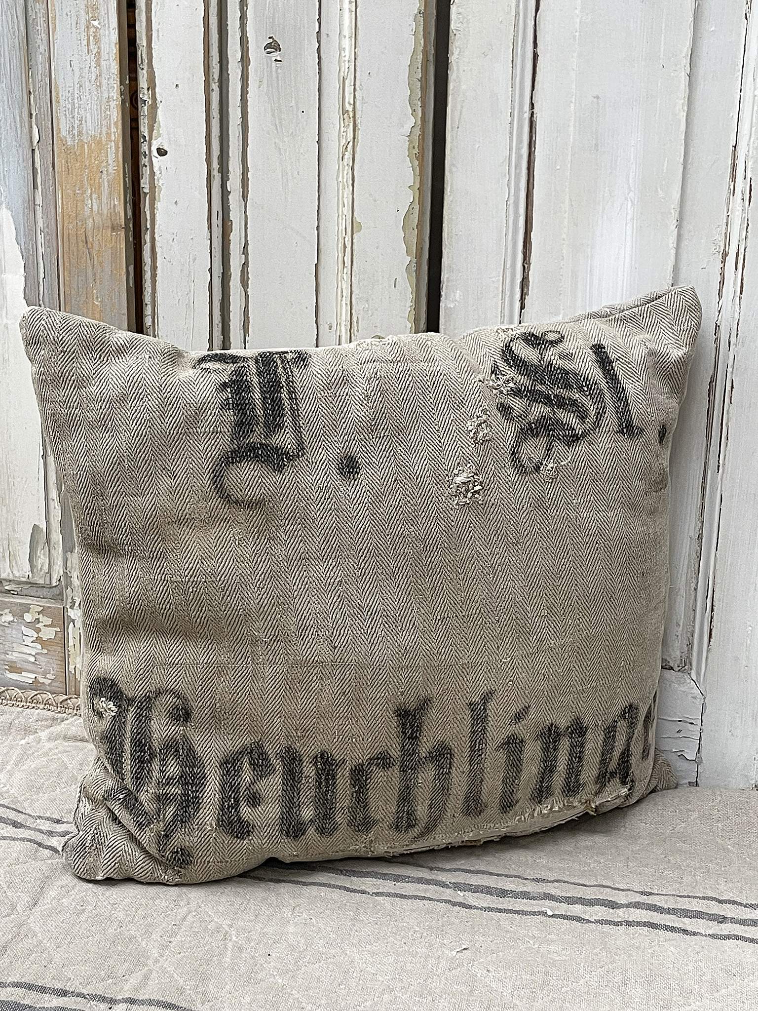 Altes Mehlsack-Kissen Shabby-pur*** Altes Mehlsack-Kissen Shabby-pur***