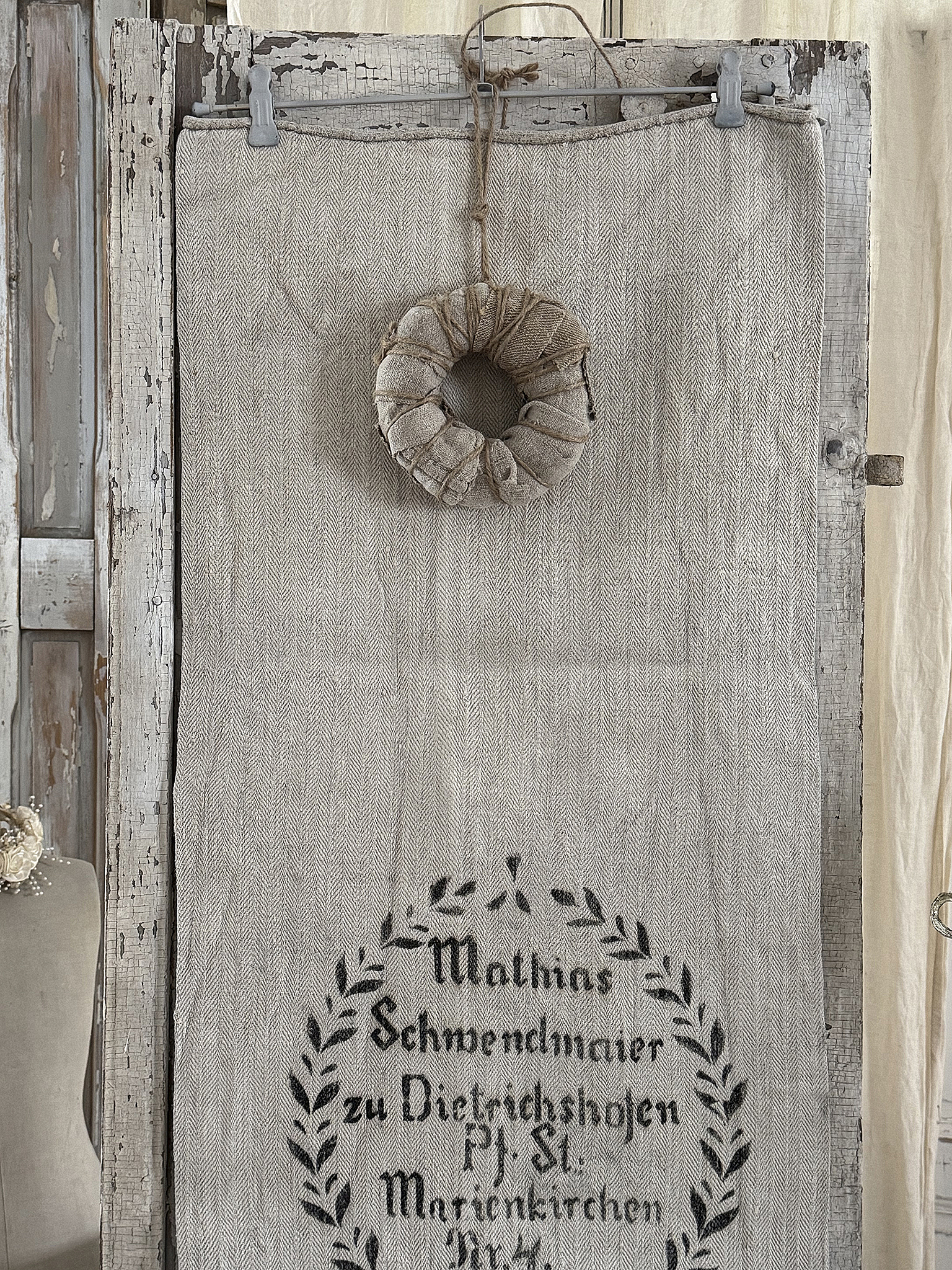 Historischer langer Leinensack/ Mehlsack 1905** Historischer langer Leinensack/ Mehlsack 1905**