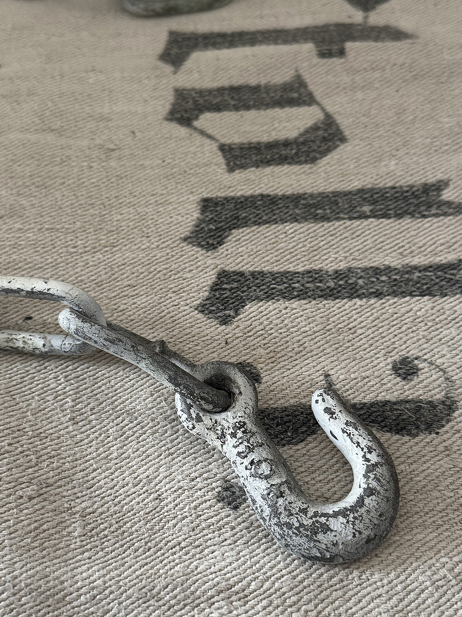 Alte Gliederkette | Vintage Eisenkette mit Haken | Originalpatina | Industrial Shabby Chic***
