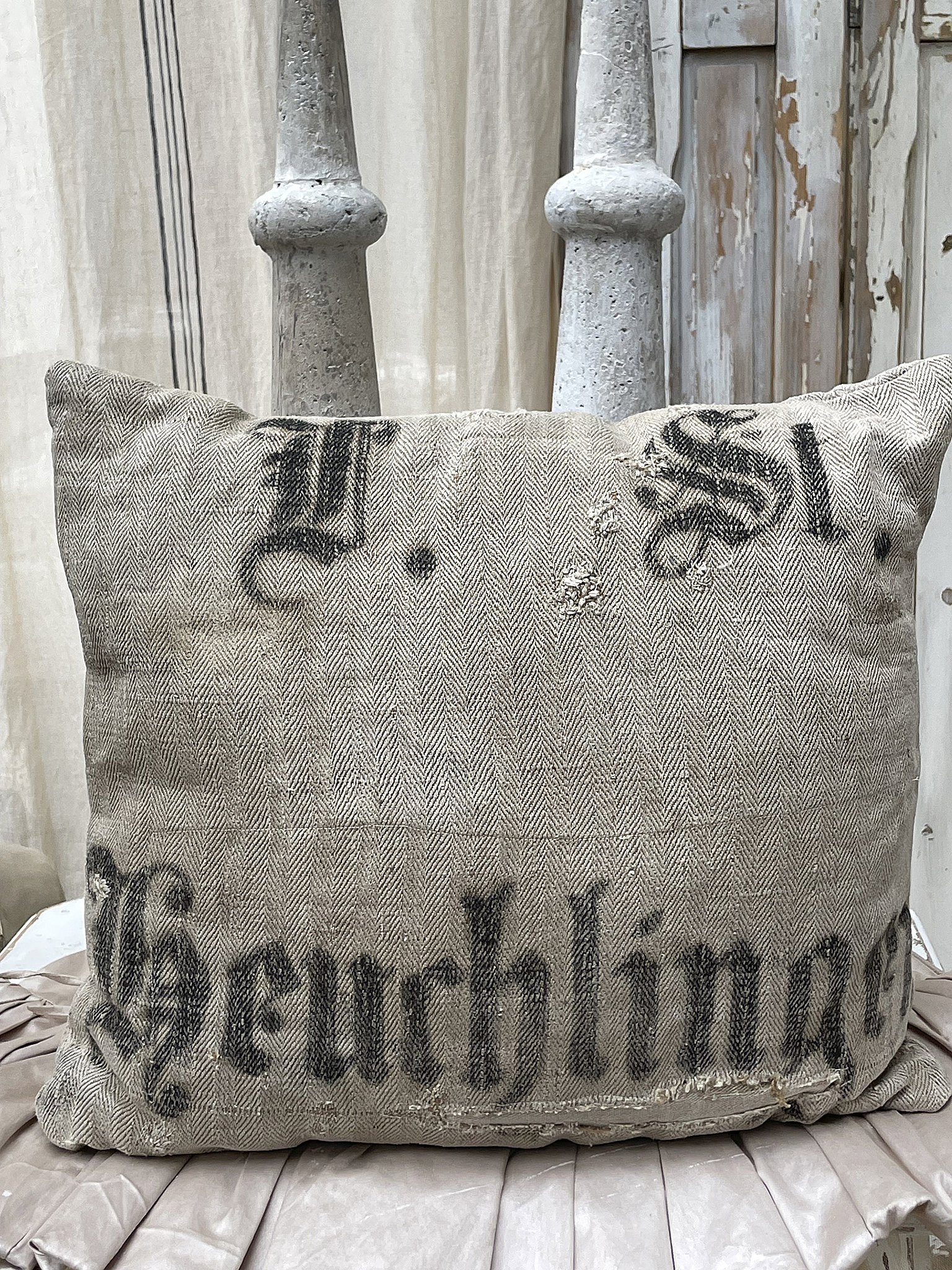 Altes Mehlsack-Kissen Shabby-pur*** Altes Mehlsack-Kissen Shabby-pur***