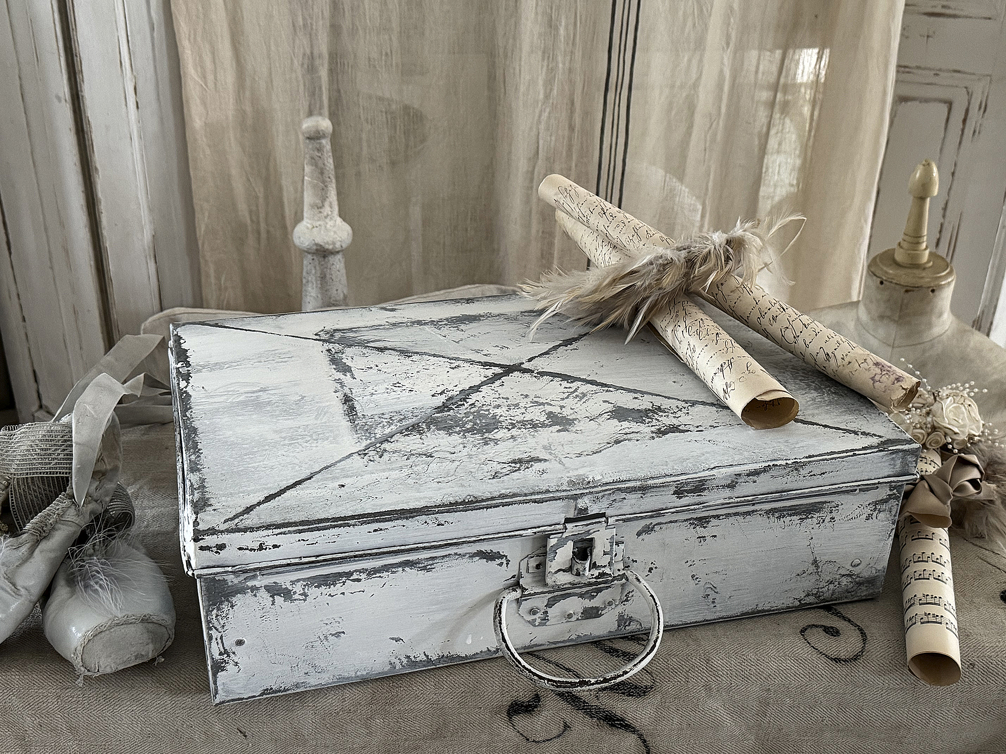  Alte wertige Klappkiste aus Zink***