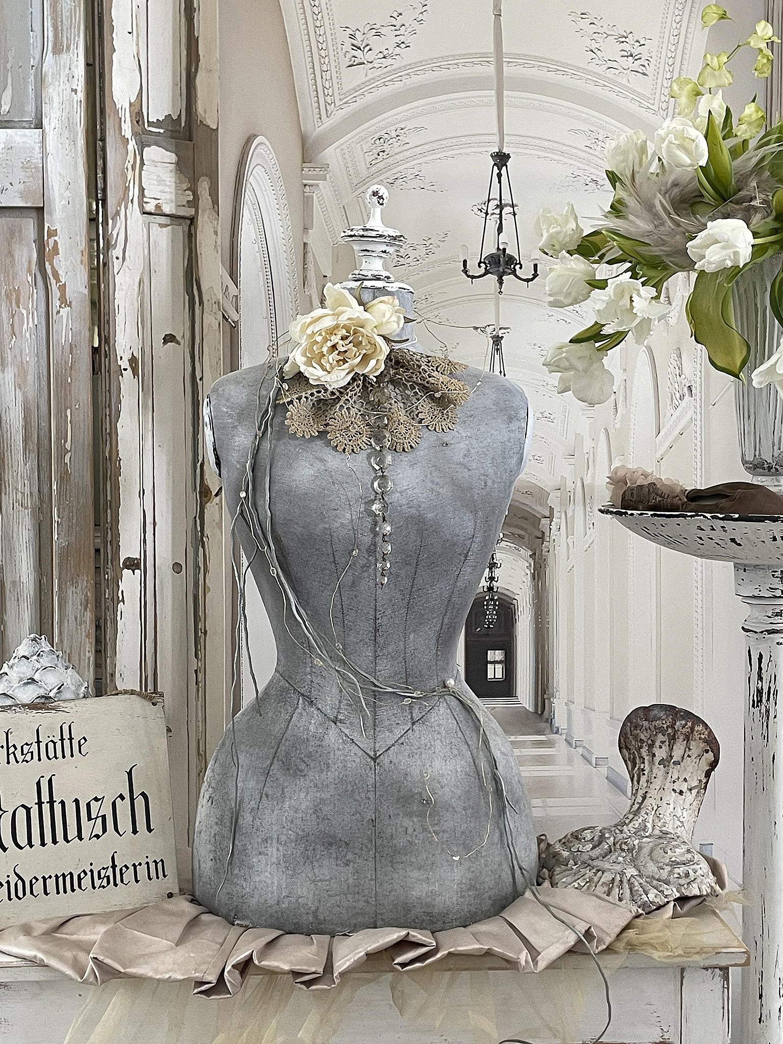 Antike Schneiderpuppe / Torso Wespentaille***