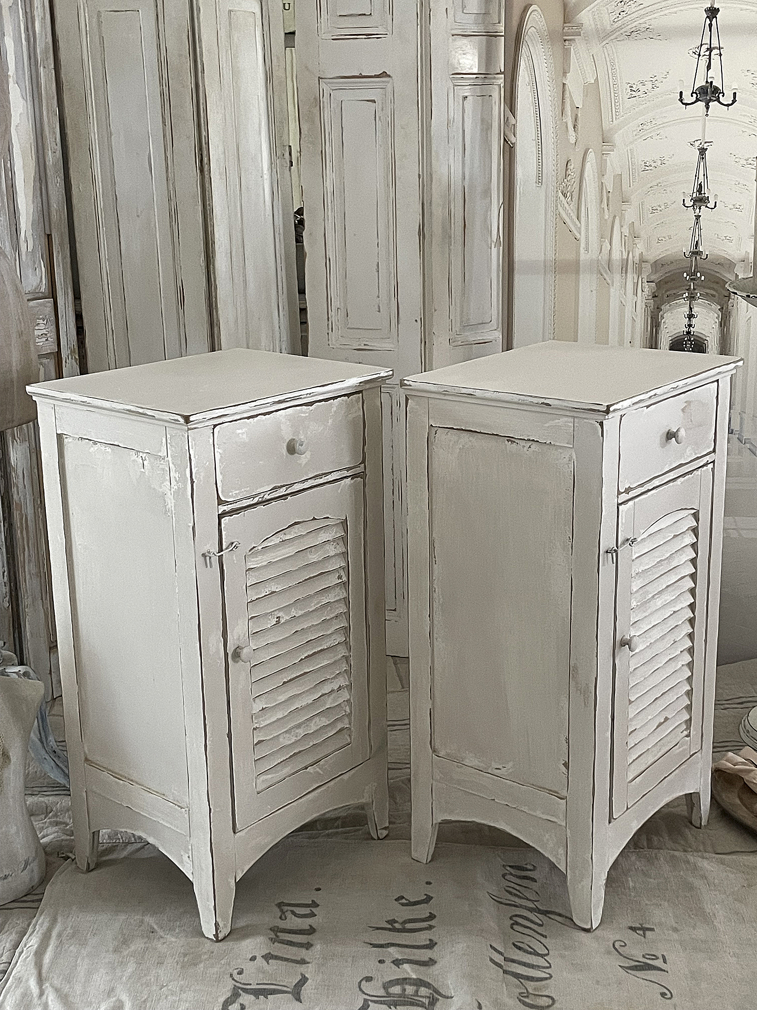 Lamellenschränkchen Shabby-Creme*** Lamellenschränkchen Shabby-Creme***