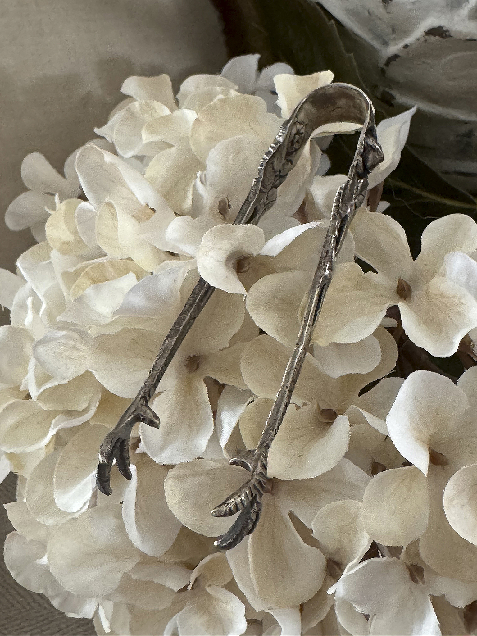  Zuckerzange 800er Silber mit Hildesheimer Rose***