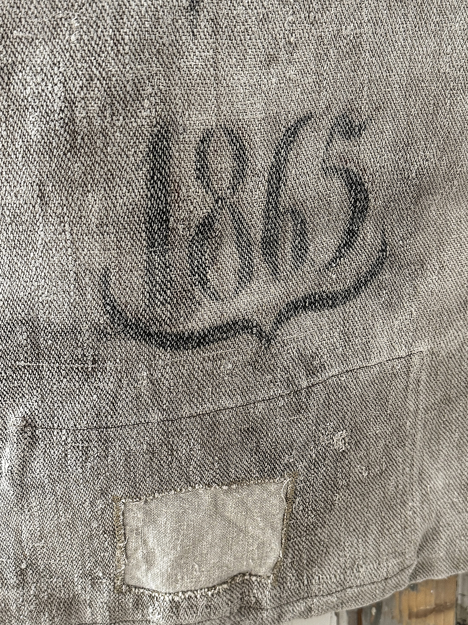 Historischer Mehlsack von 1865 – Originaler antiker Leinensack mit großer Beschriftung