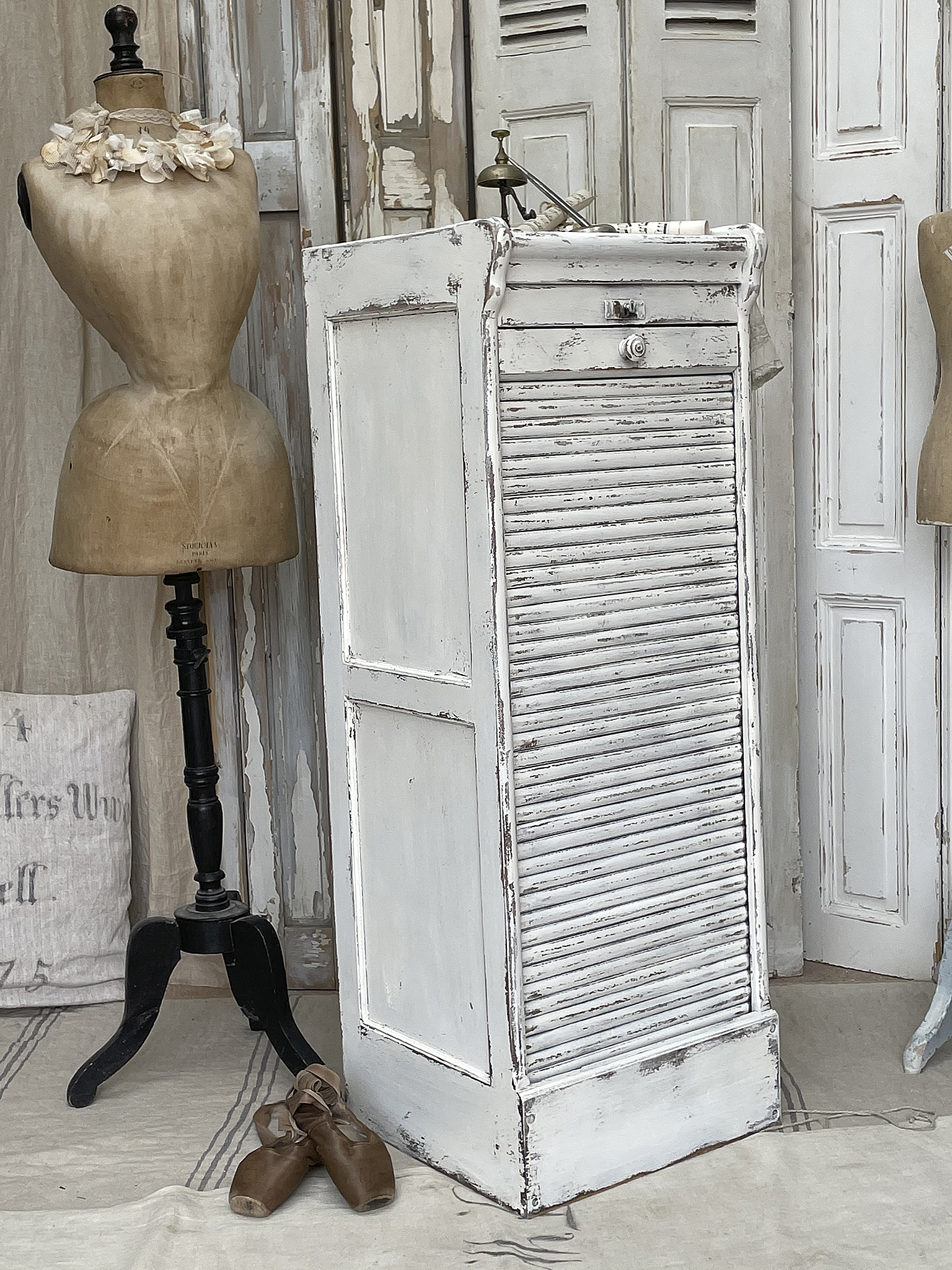 Antiker Shabby Rollschrank Jugendstil***