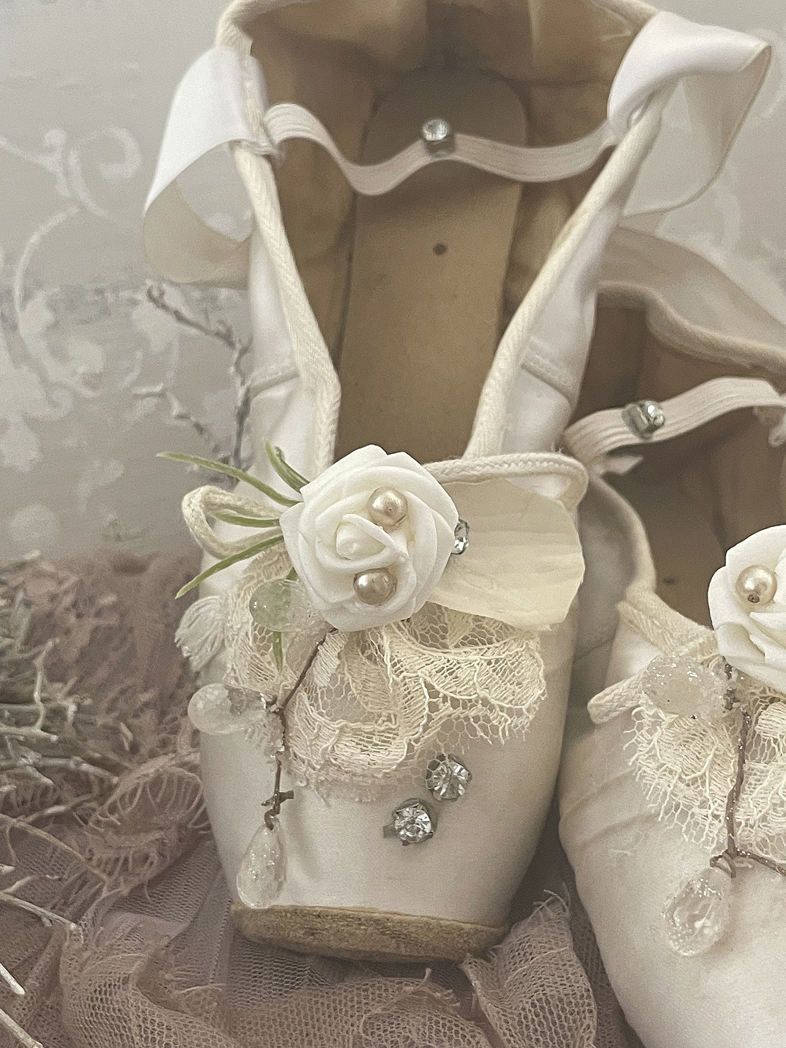Süße alte Ballettschuhe weiß Röschen*** Süße alte Ballettschuhe weiß Röschen***