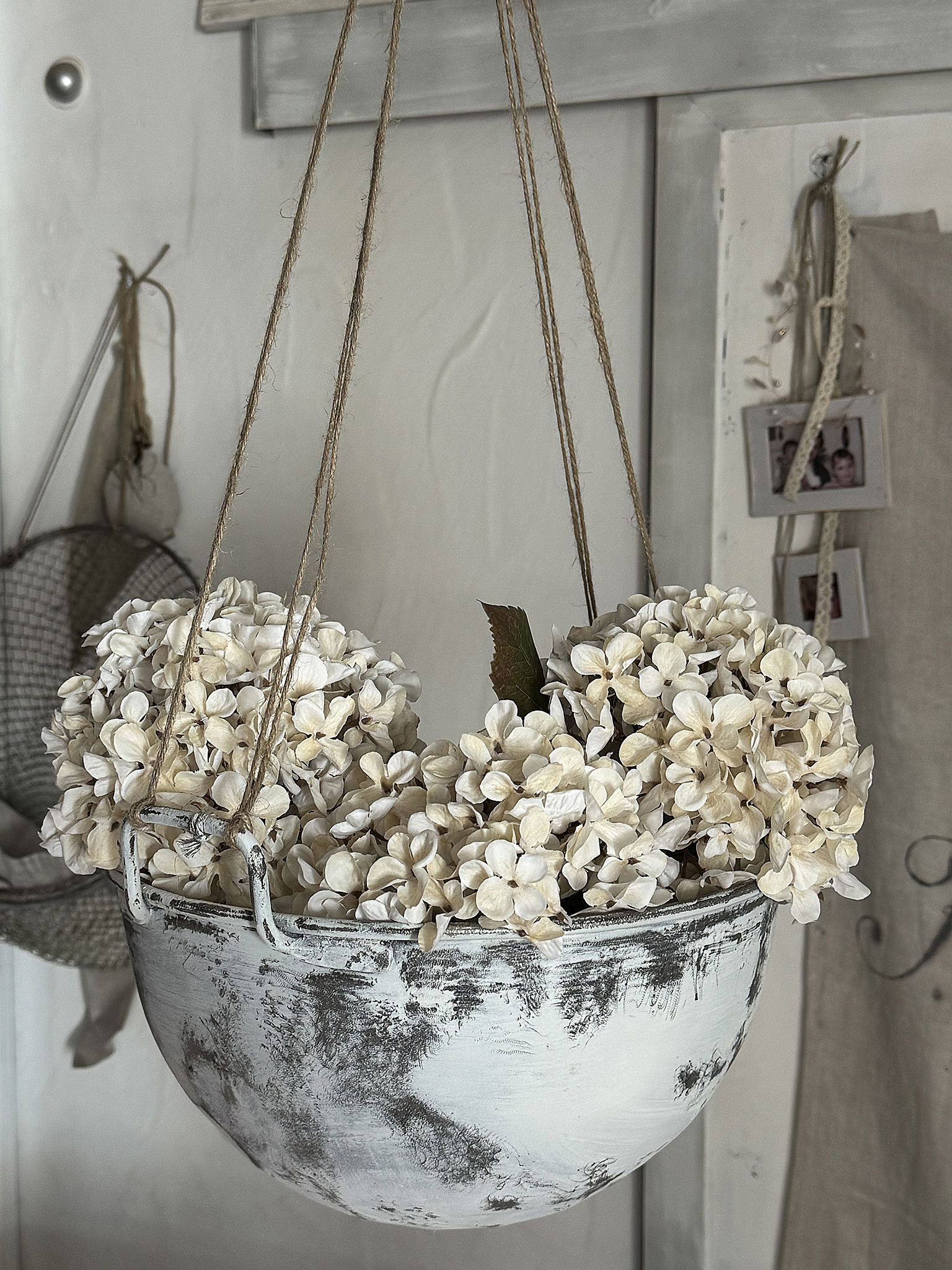 Alte halbkugelförmige Zinkschüssel zum Hängen – charmantes Shabby-Unikat mit Patina***
