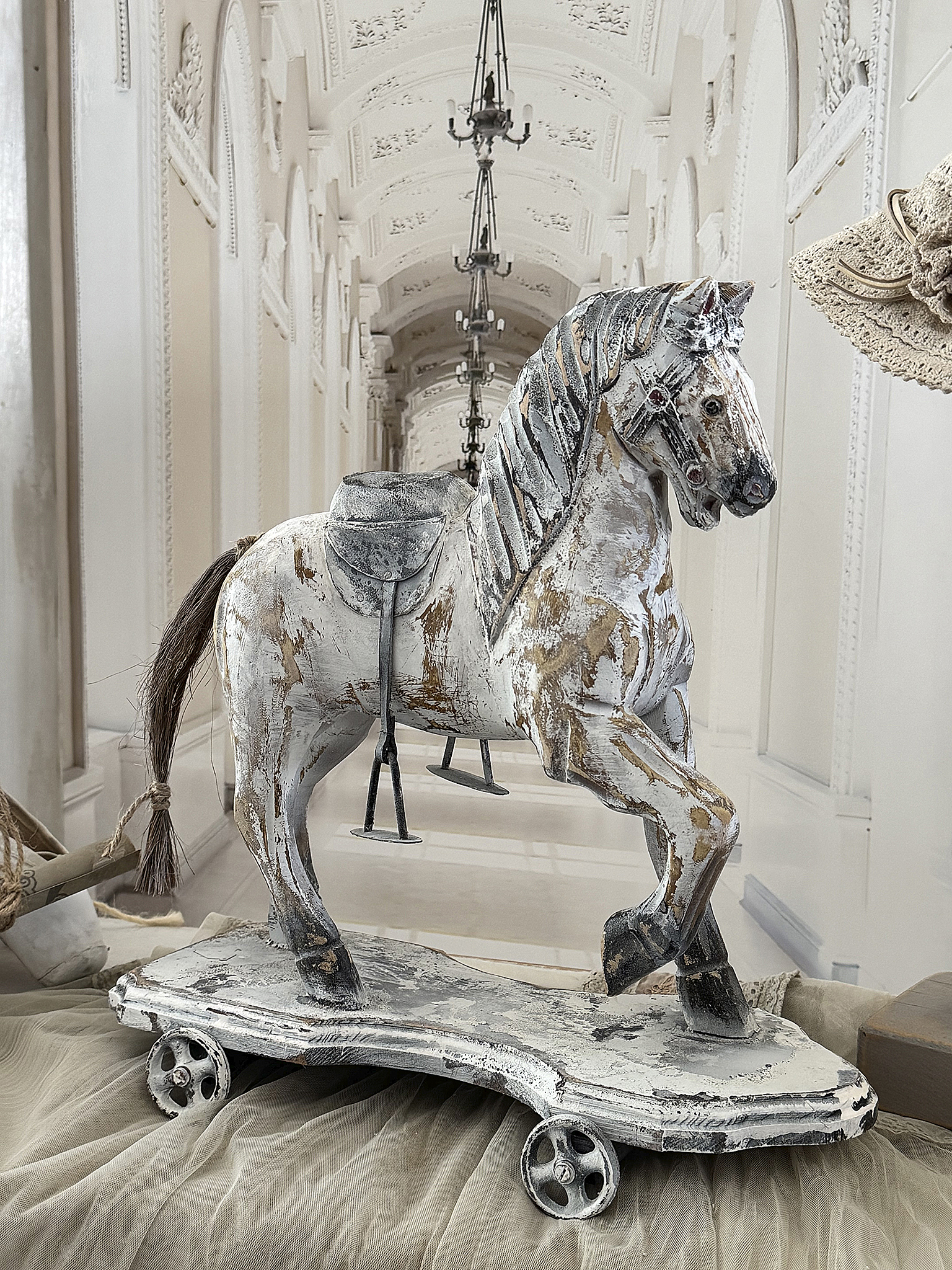 Altes Rollpferdchen im Shabby Chic*** Altes Rollpferdchen im Shabby Chic***