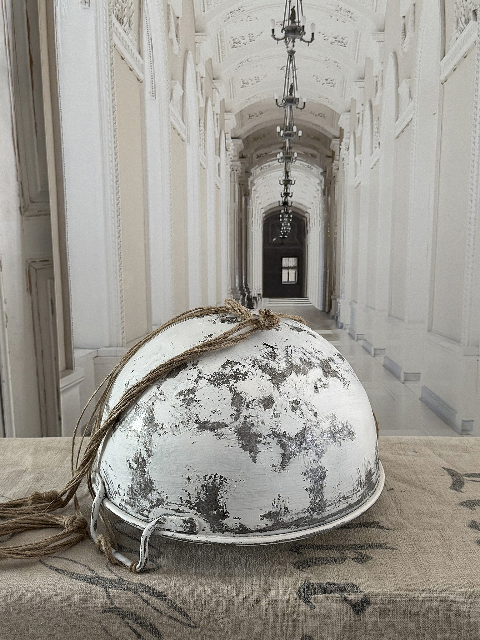 Alte halbkugelförmige Zinkschüssel zum Hängen – charmantes Shabby-Unikat mit Patina***