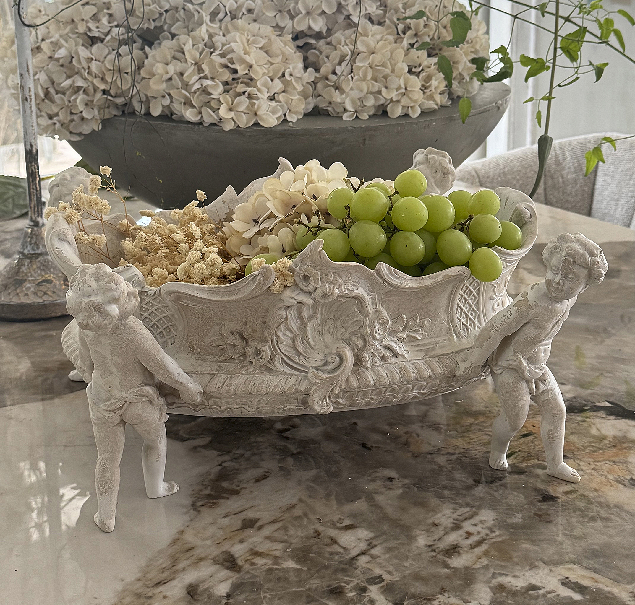 Wunderschöne Shabby-Chic-Jardinière mit Putten – romantisches Rokoko-Flair***