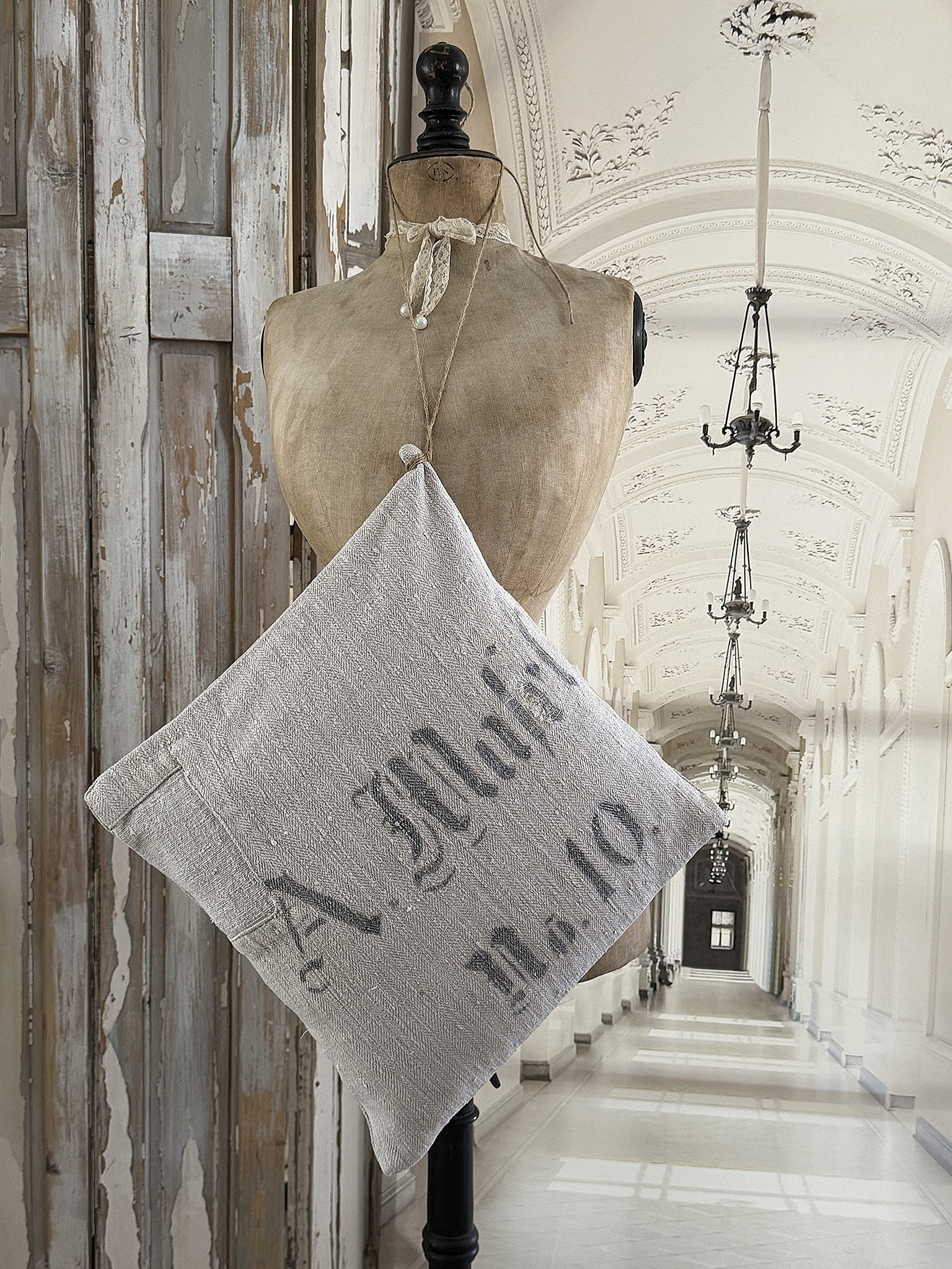 Charmantes Mehlsackkissen mit Geschichte No. 10*** Charmantes Mehlsackkissen mit Geschichte No. 10***