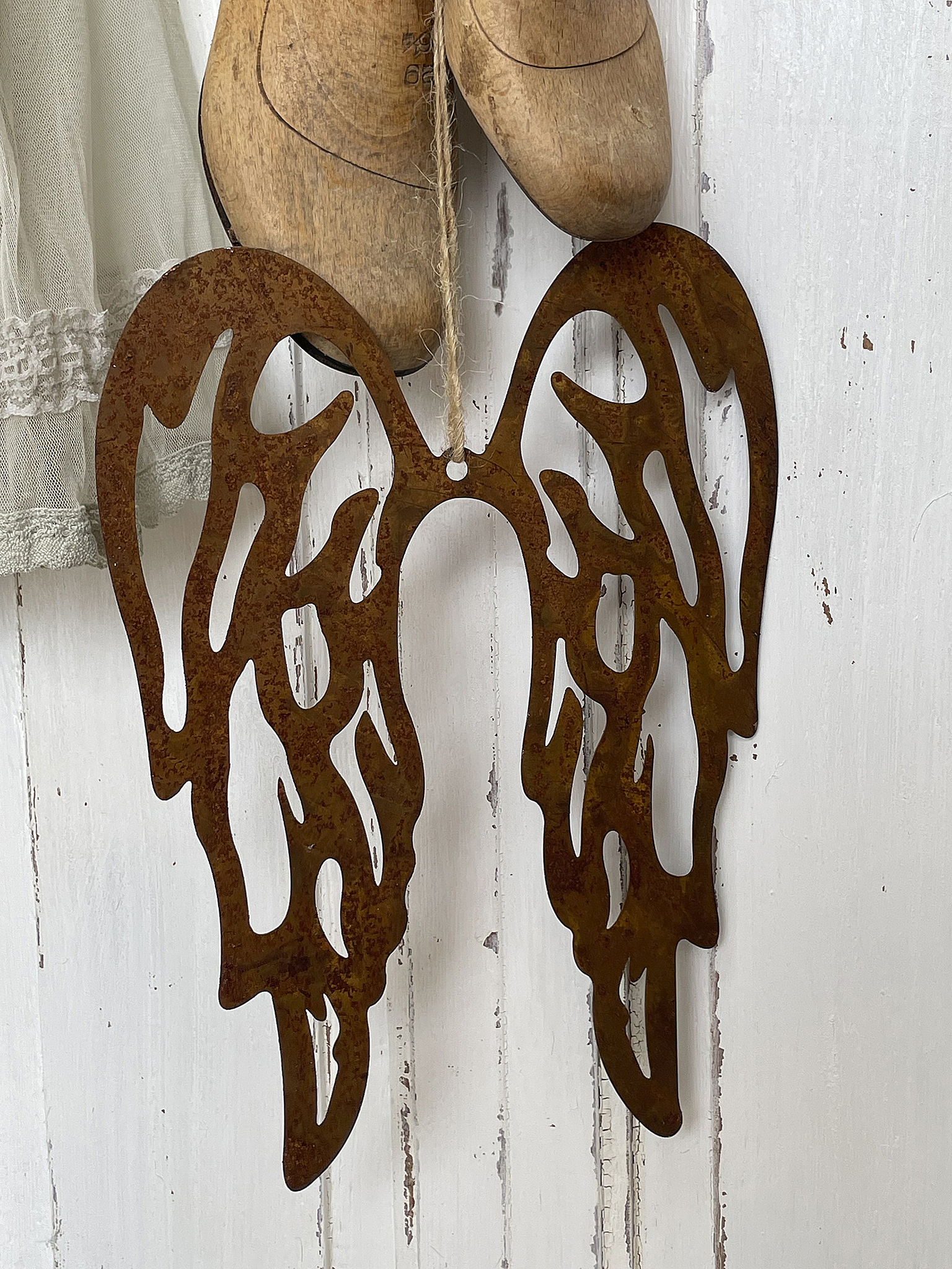 Antike Kinder-Schuhleisten mit Eisen-Flügel***