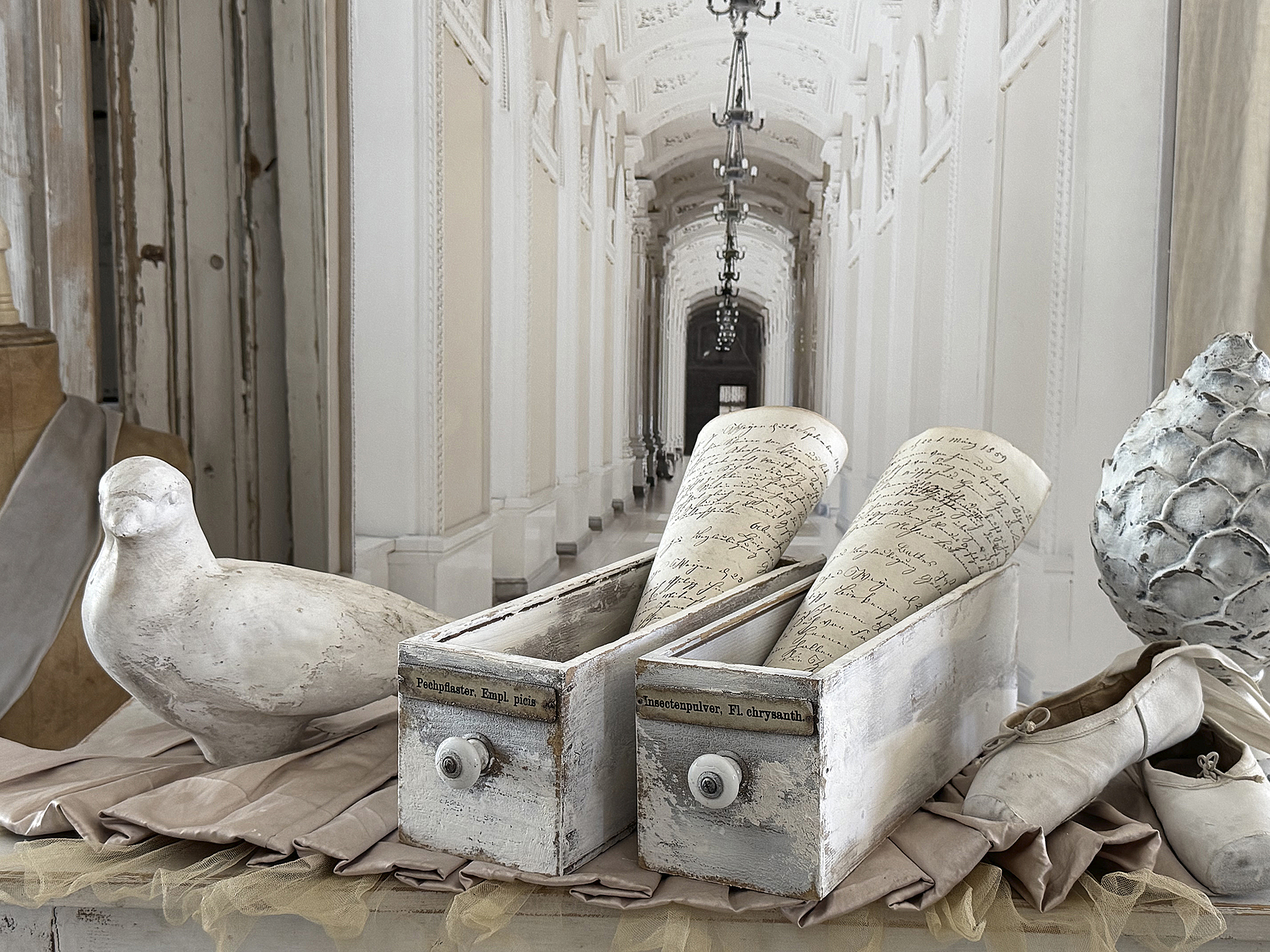 Duo alte Apothekerschubladen***