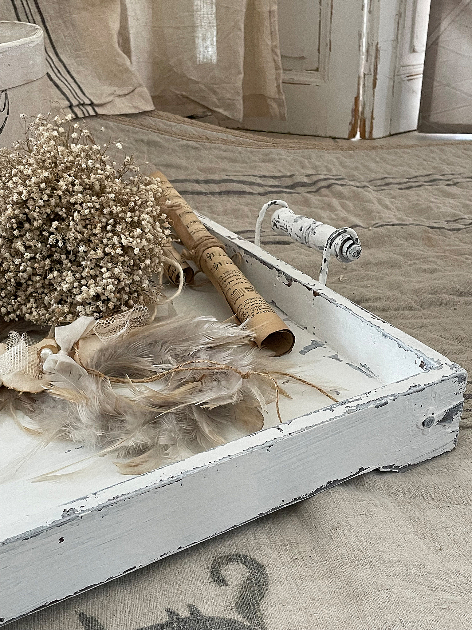 Große altes Holztablett Shabby-Chic*** Große altes Holztablett Shabby-Chic***