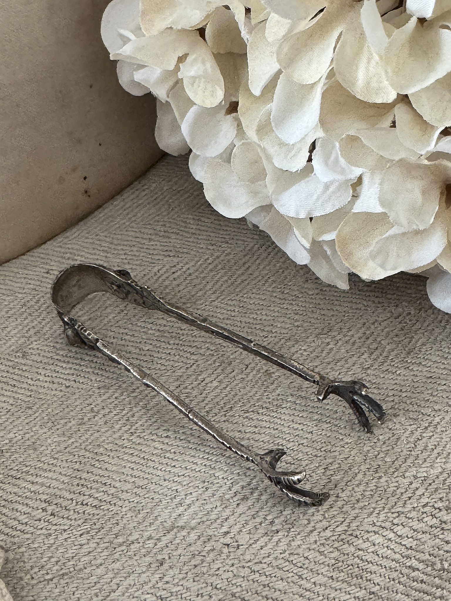  Zuckerzange 800er Silber mit Hildesheimer Rose***