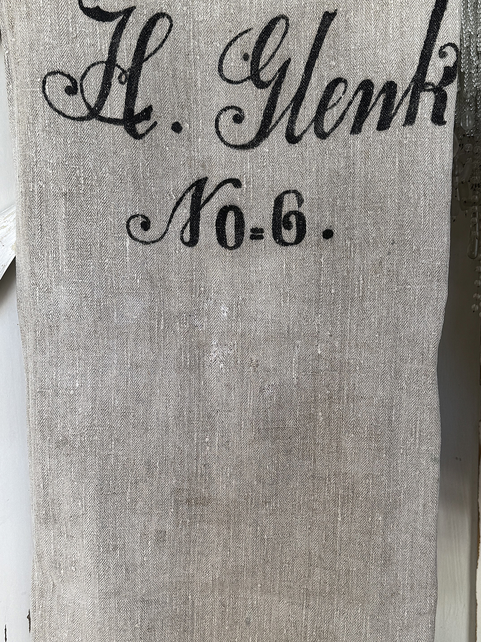 Alter Leinensack/ Mehlsack Schreibschrift No.6***