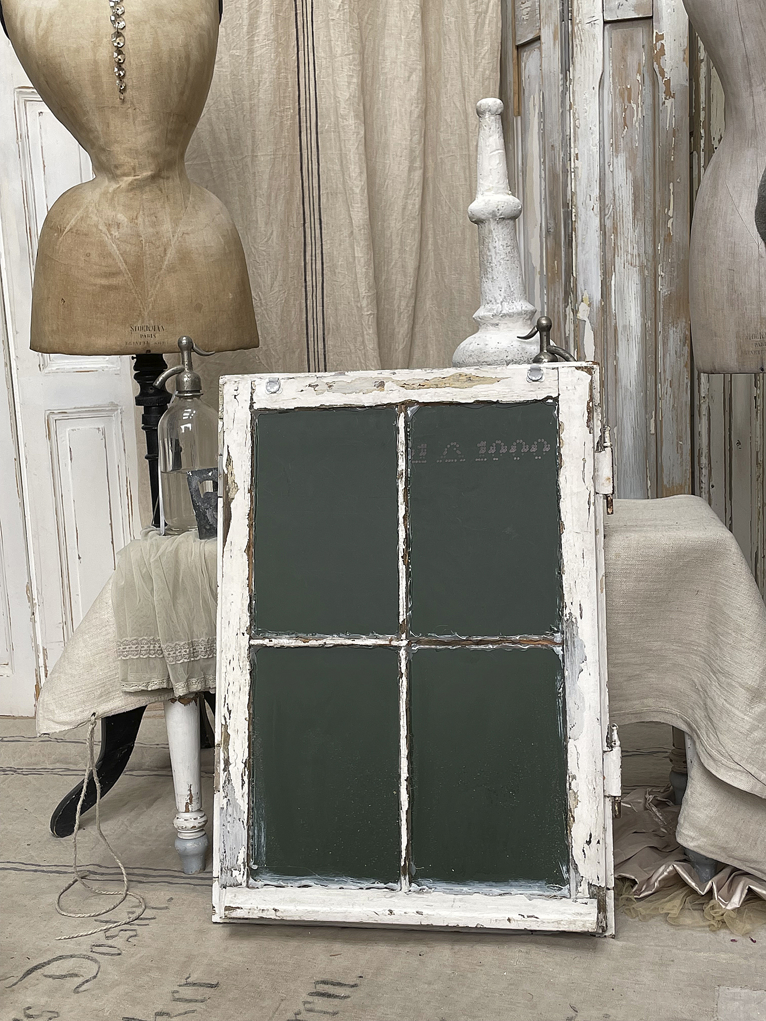 Brocante antikes Sprossen/Spiegelfenster***