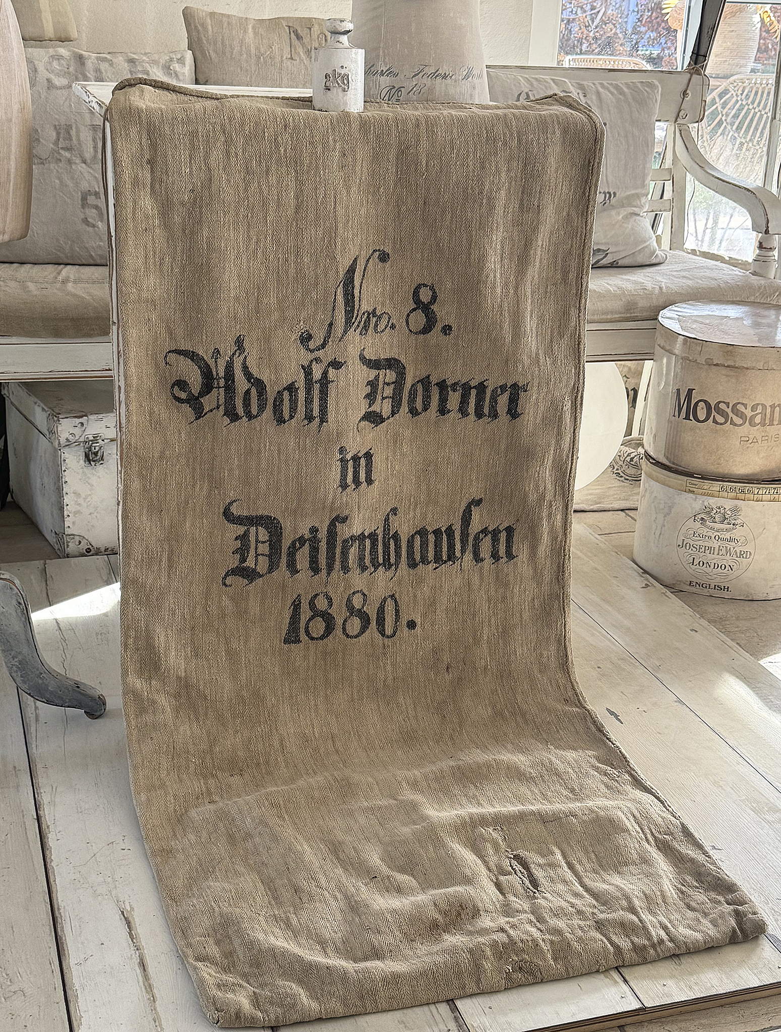 Historischer Leinensack / Getreidesack von 1880 mit Originaldruck***