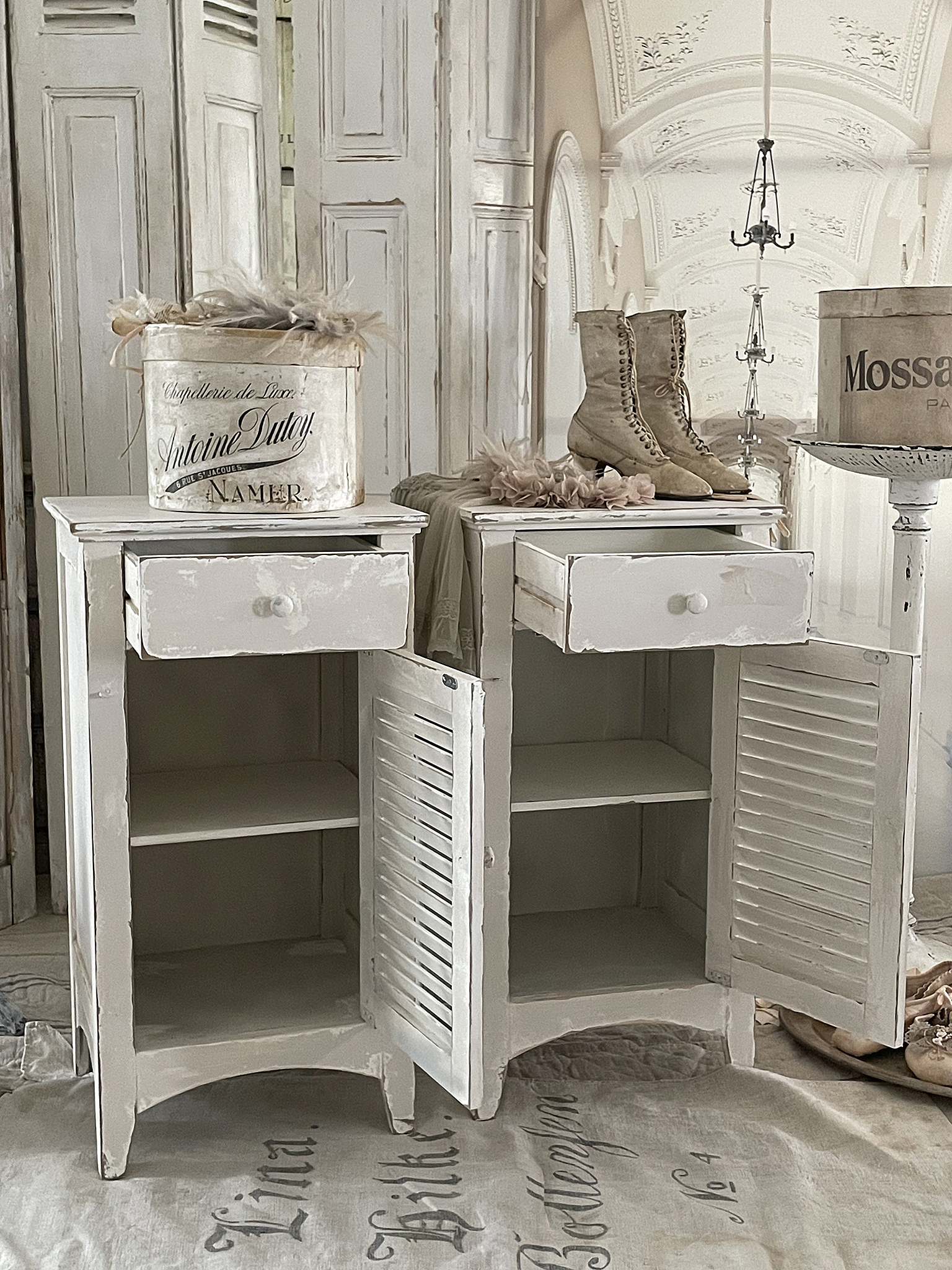 Lamellenschränkchen Shabby-Creme*** Lamellenschränkchen Shabby-Creme***