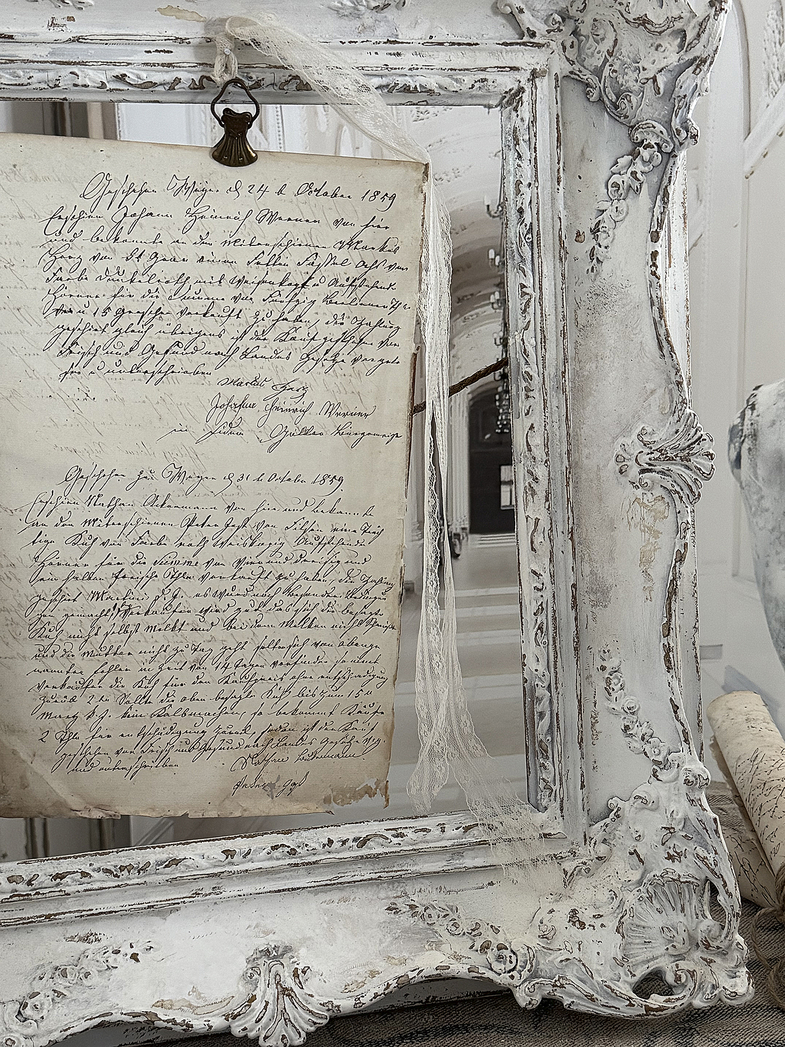 Prunkvoller antiker Bilderrahmen im Barockstil – ein ganz besonderes Unikat***