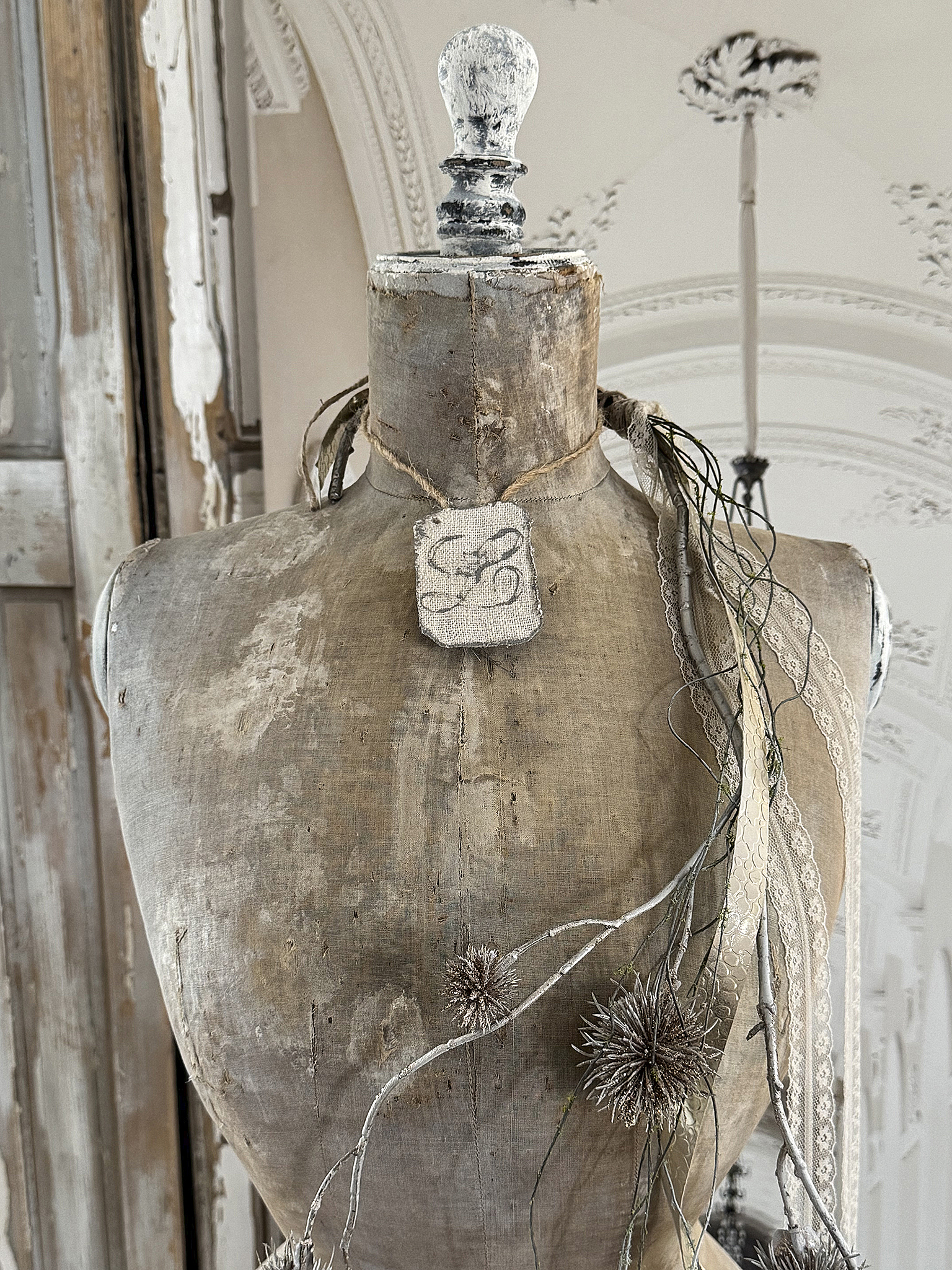  Antike Schneiderpuppe Taubenbrust/Wespentaille***