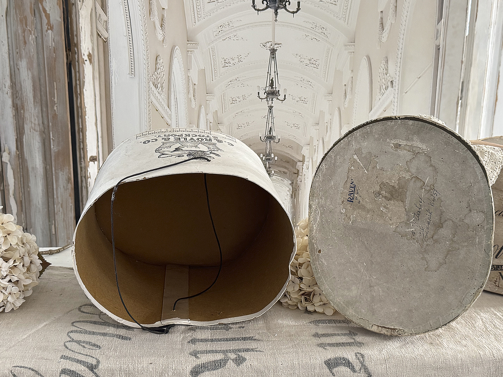 Antike englische Hutschachtel „C.S. Royle & Co., Stockport“***