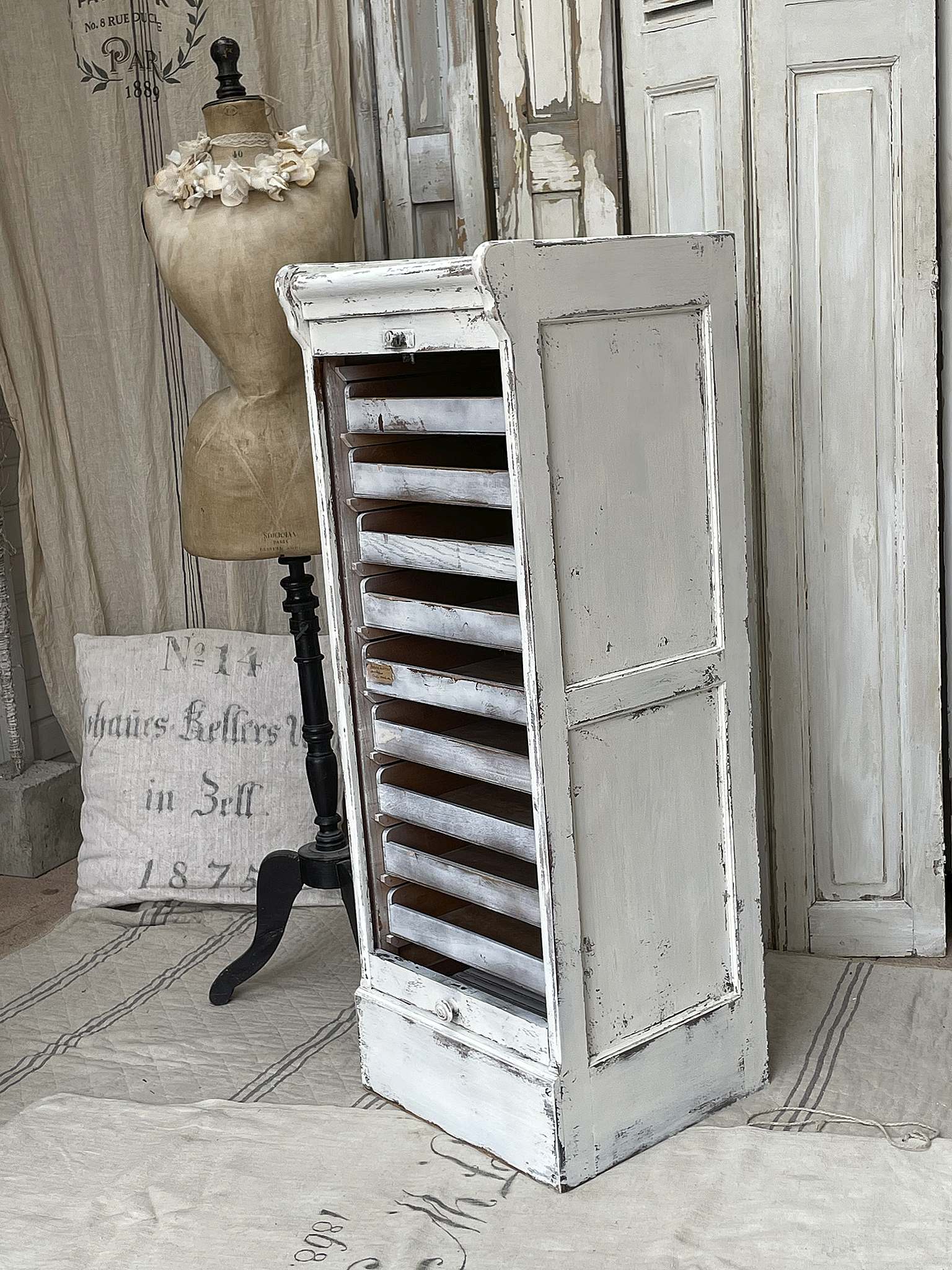 Antiker Shabby Rollschrank Jugendstil***