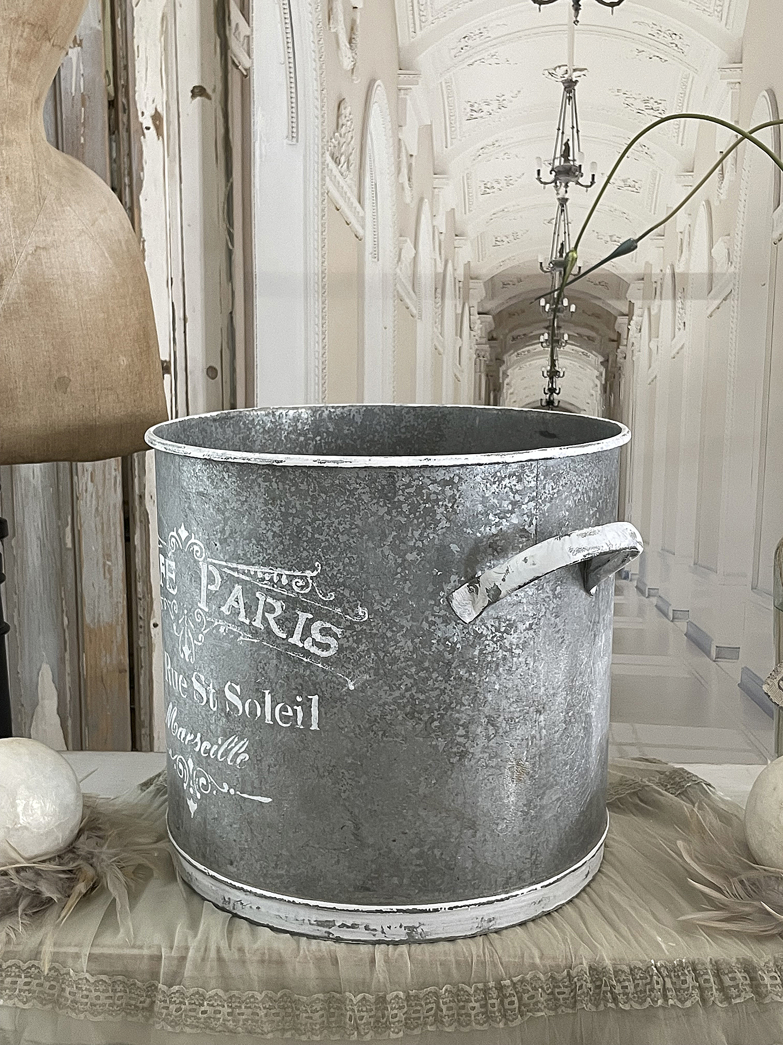 Alter Zinktopf im Shabbykleid Cafe Paris*** Alter Zinktopf im Shabbykleid Cafe Paris***