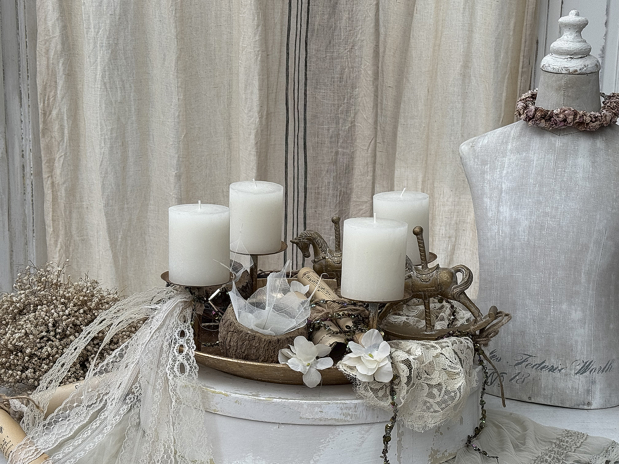 Edler Adventskranz/Schale Romantik