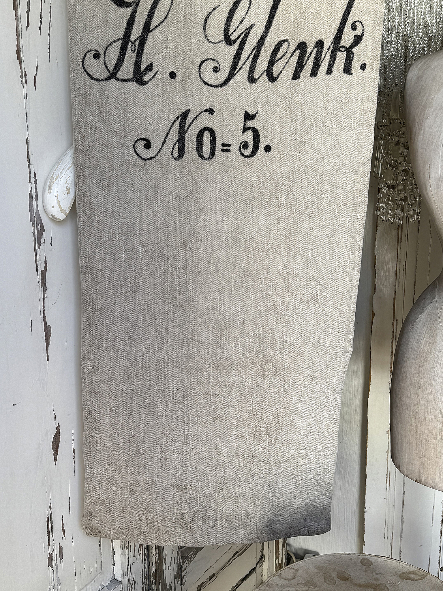 Alter Leinensack/ Mehlsack Schreibschrift No.5***