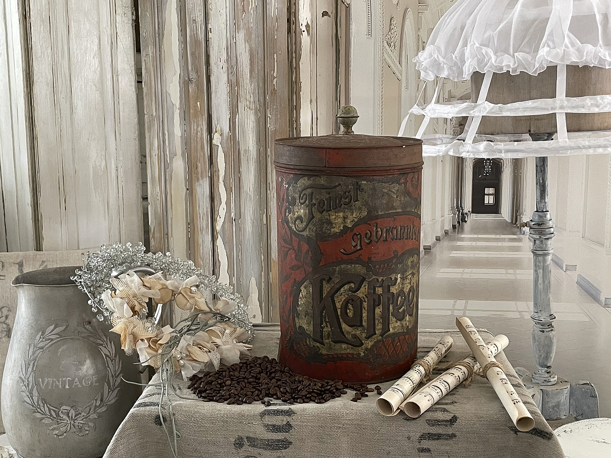 Große antike Kaffee Vintage Dose***