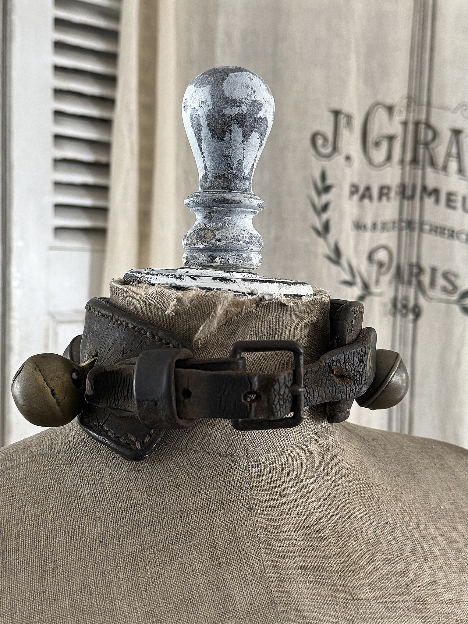 Antikes Schellenband aus Leder mit Messing-Schellen – rustikales Unikat***