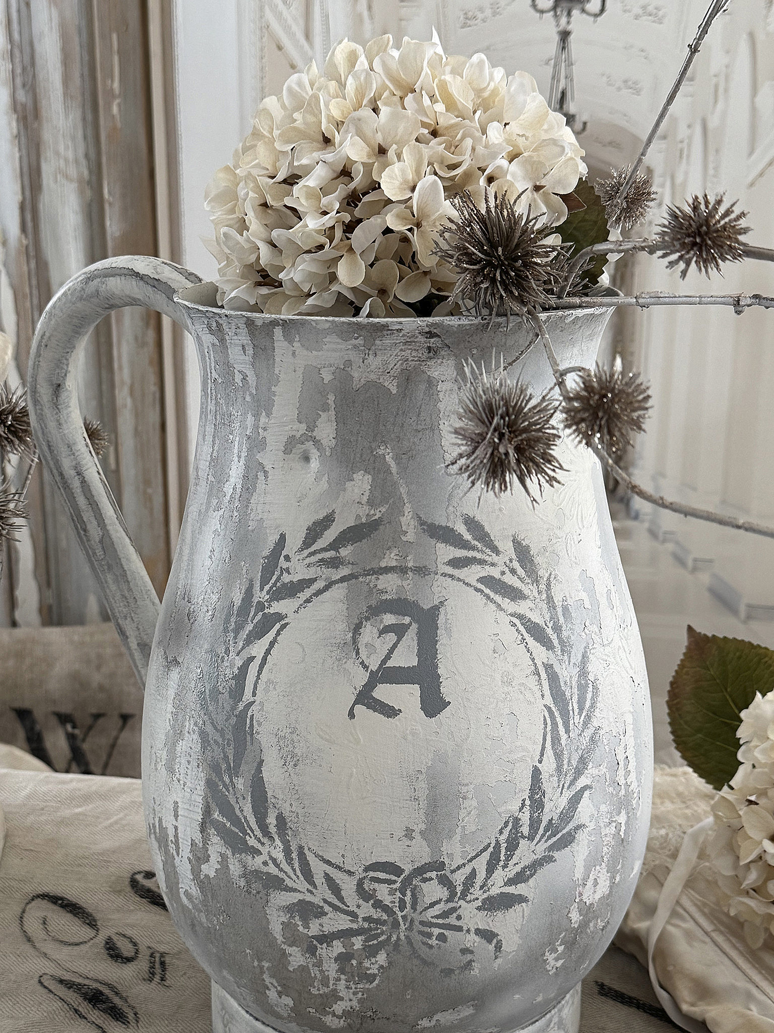  Alte, große Zinkblech-Kanne ***