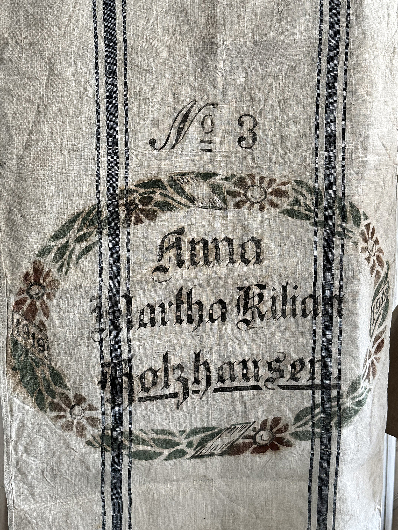 Antiker Mehlsack von 1919-No3/Blütenkranz***