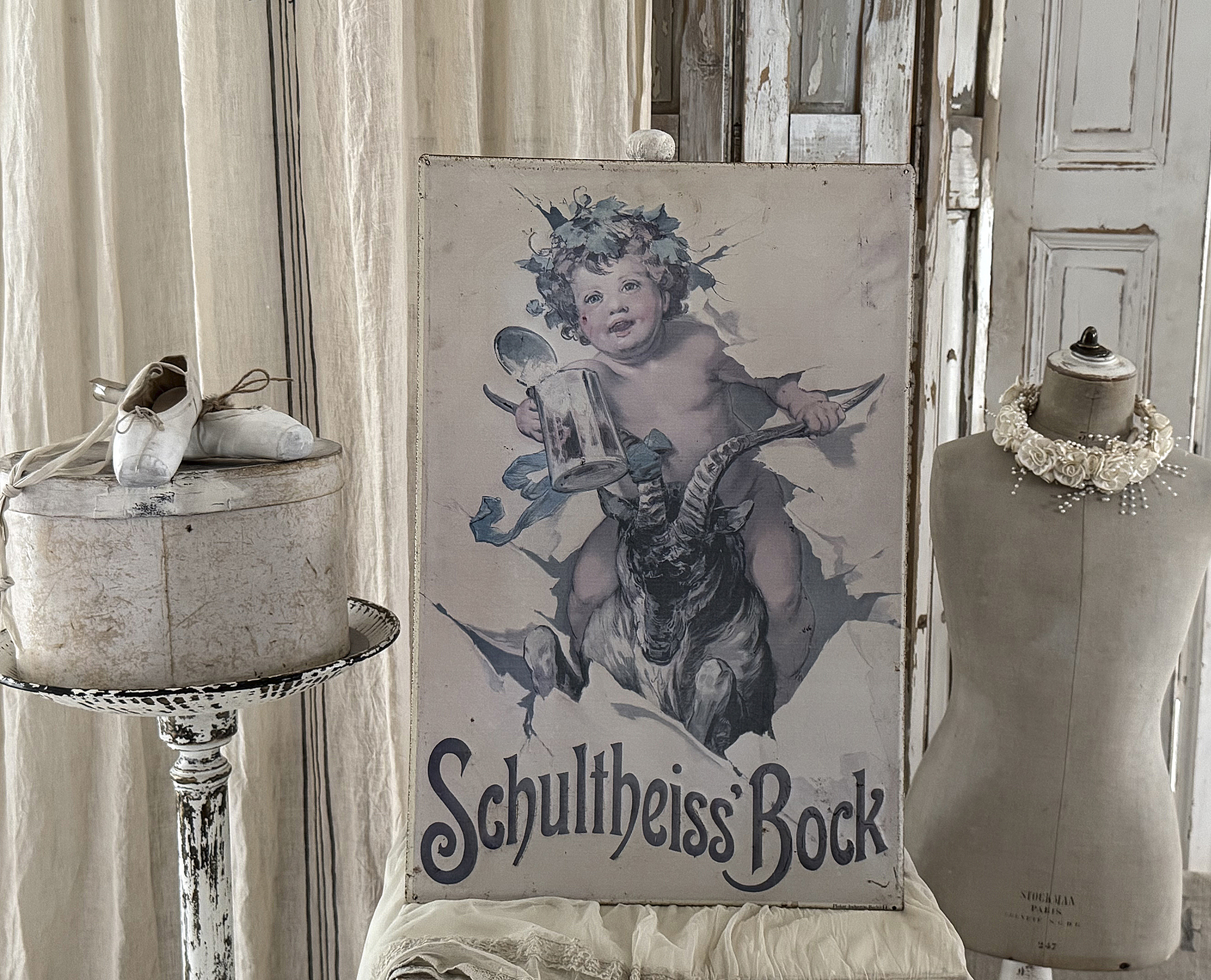 Blechschild 70er Jahre - Brauerei Schultheiss Bock***