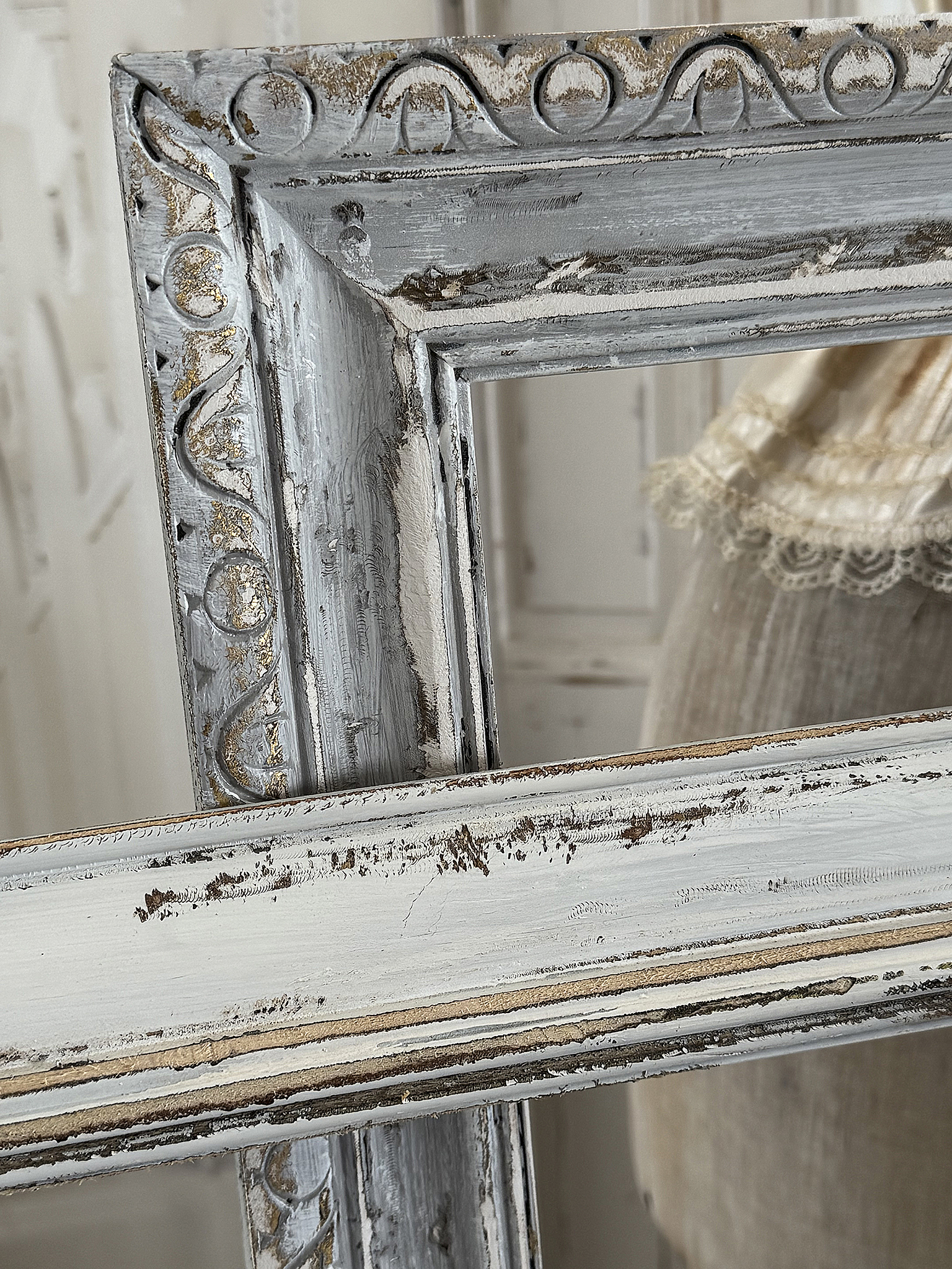Duo große Holzbilderrahmen im Vintage-Shabbylook***