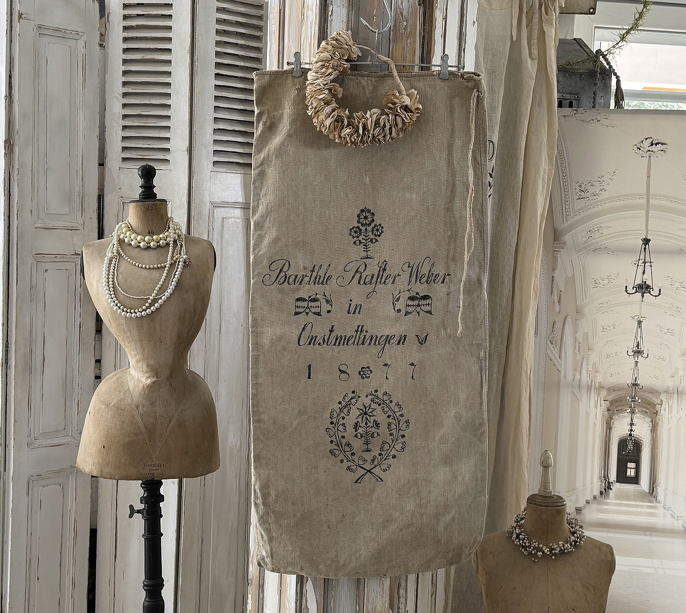 Historischer Mehlsack aus dem Jahr 1877 – seltenes Original mit wunderschönem Druck***