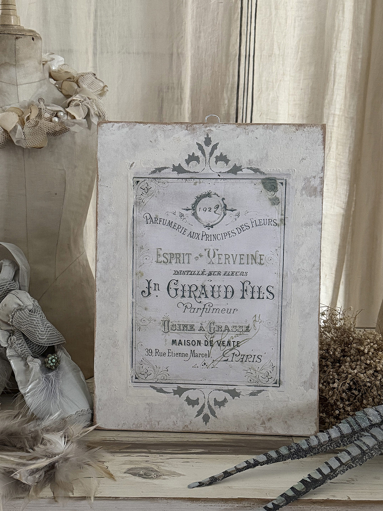  Romantisches Holz Bild Parfumeur Shabby-pur***