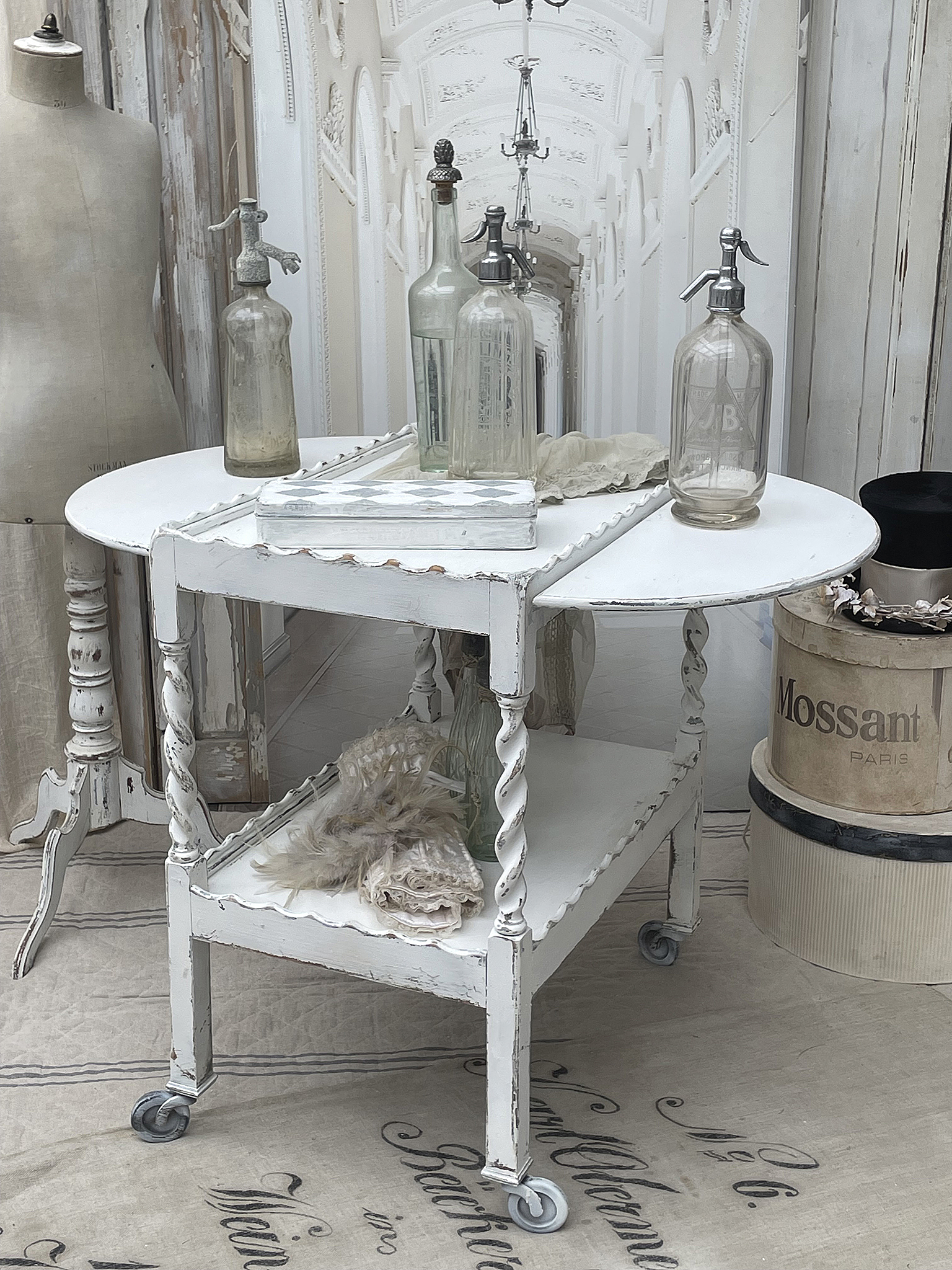 Antiker Klapp/Servierwagen Shabby***