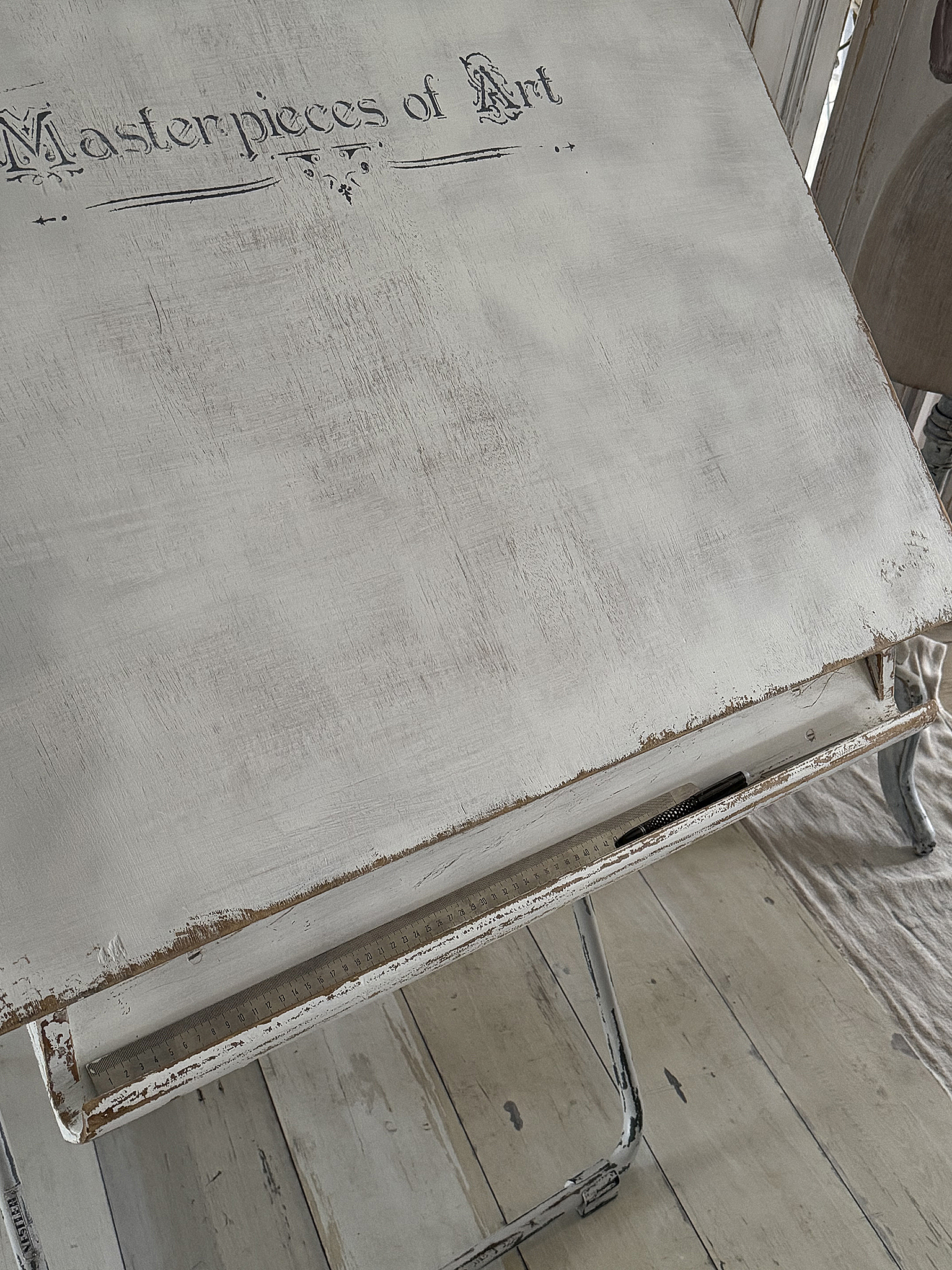 Alter Architekten-Tisch „Masterpieces of Art“***