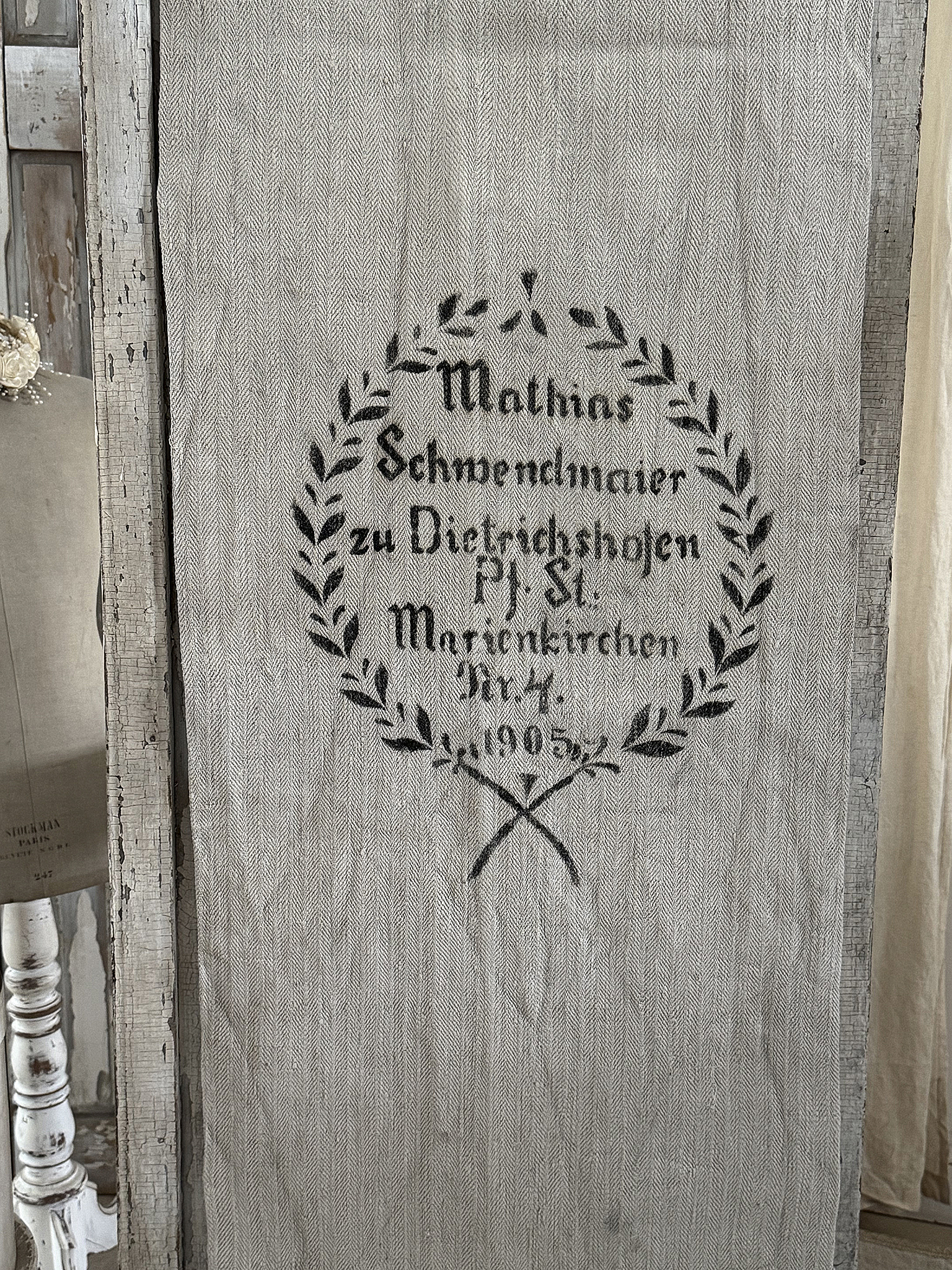 Historischer langer Leinensack/ Mehlsack 1905** Historischer langer Leinensack/ Mehlsack 1905**