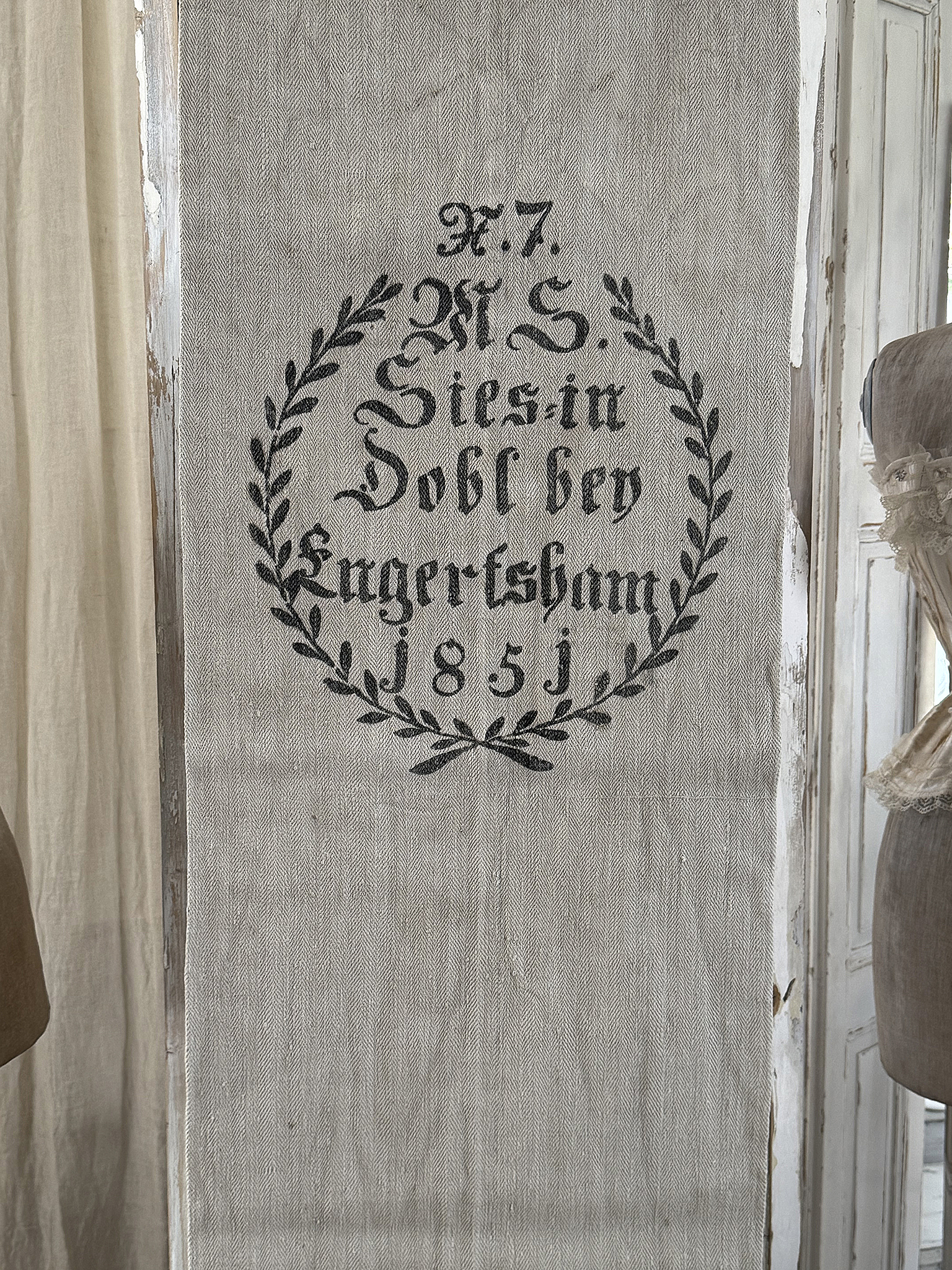 Historischer langer Leinensack/ Mehlsack 1851** Historischer langer Leinensack/ Mehlsack 1851**