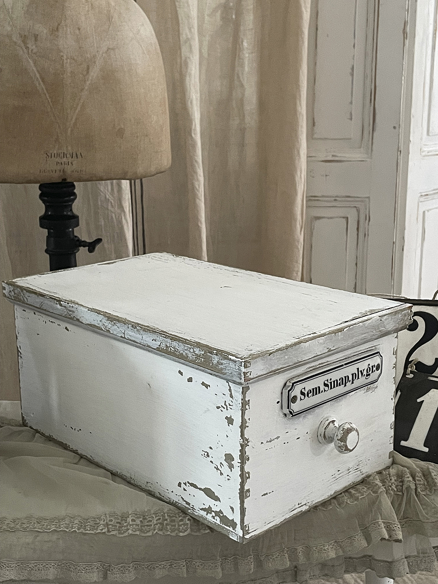 Brocante Holz Apothekerkiste mit Deckel*** Brocante Holz Apothekerkiste mit Deckel***