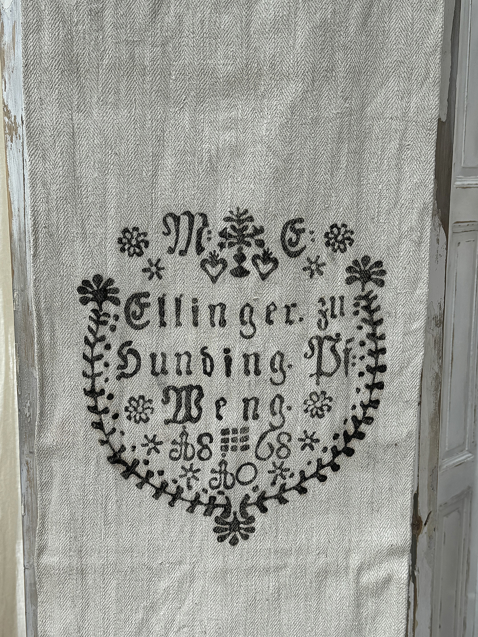 Historischer langer Leinensack/ Mehlsack 1868** Historischer langer Leinensack/ Mehlsack 1868**